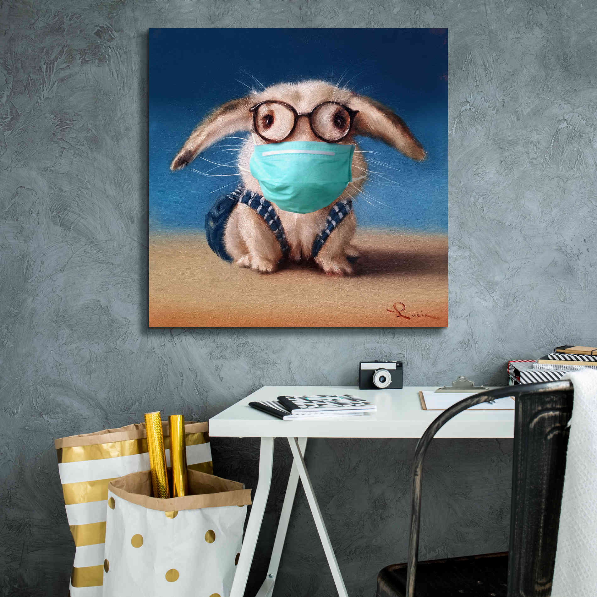 'Back To School - Mask' by Lucia Heffernan, Canvas Wall Art,26x26