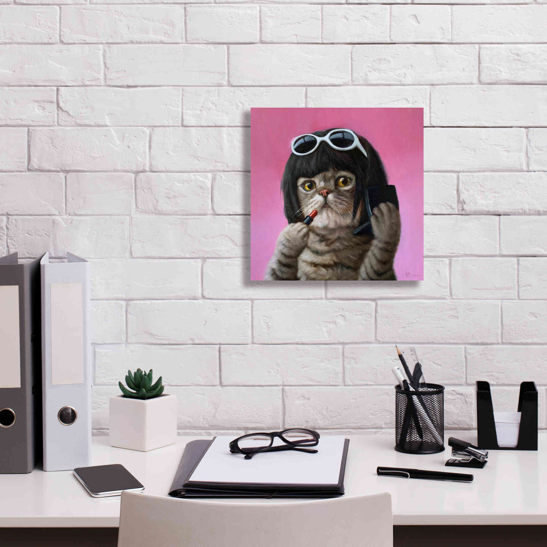 'Bob Cat' by Lucia Heffernan, Canvas Wall Art,12x12