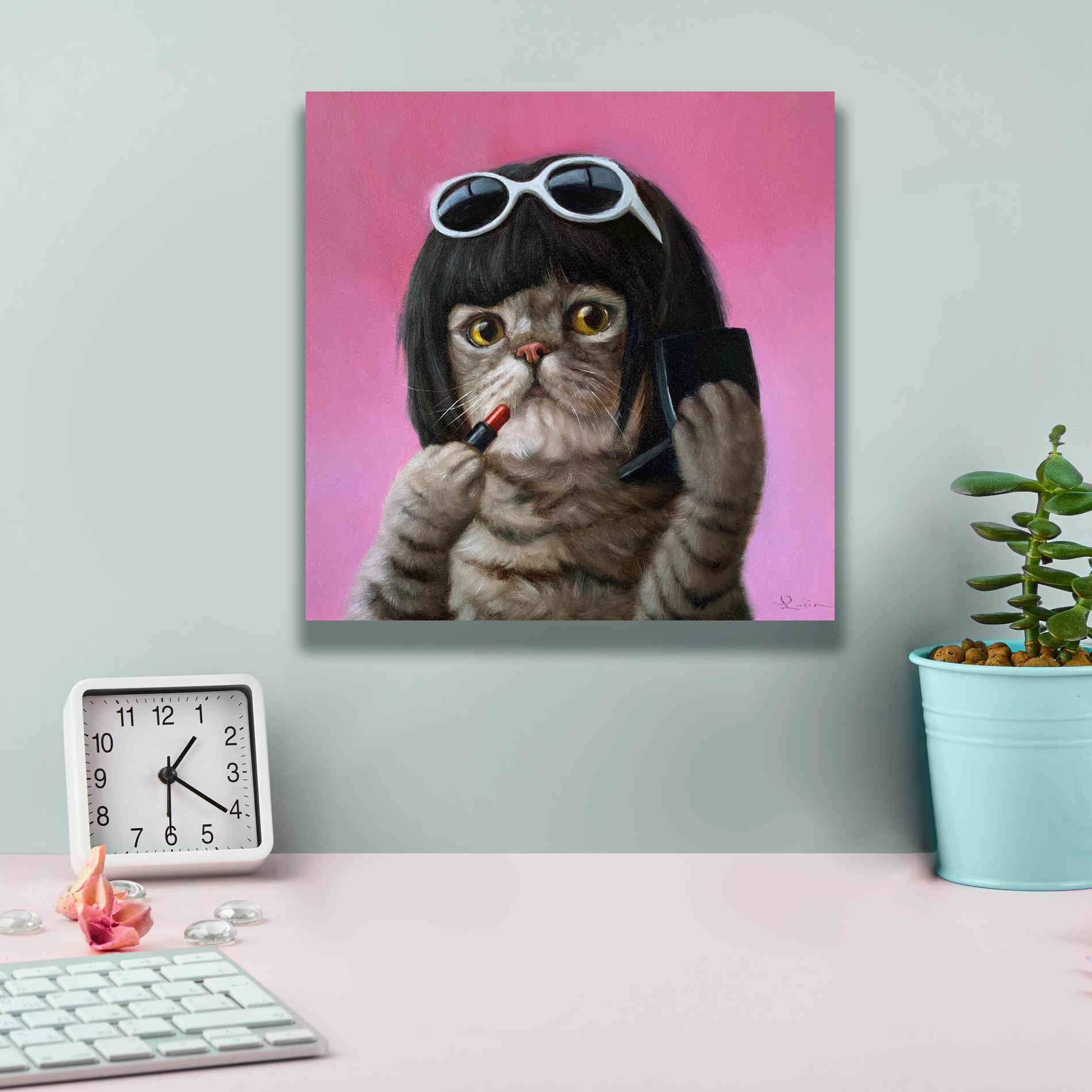 'Bob Cat' by Lucia Heffernan, Canvas Wall Art,12x12