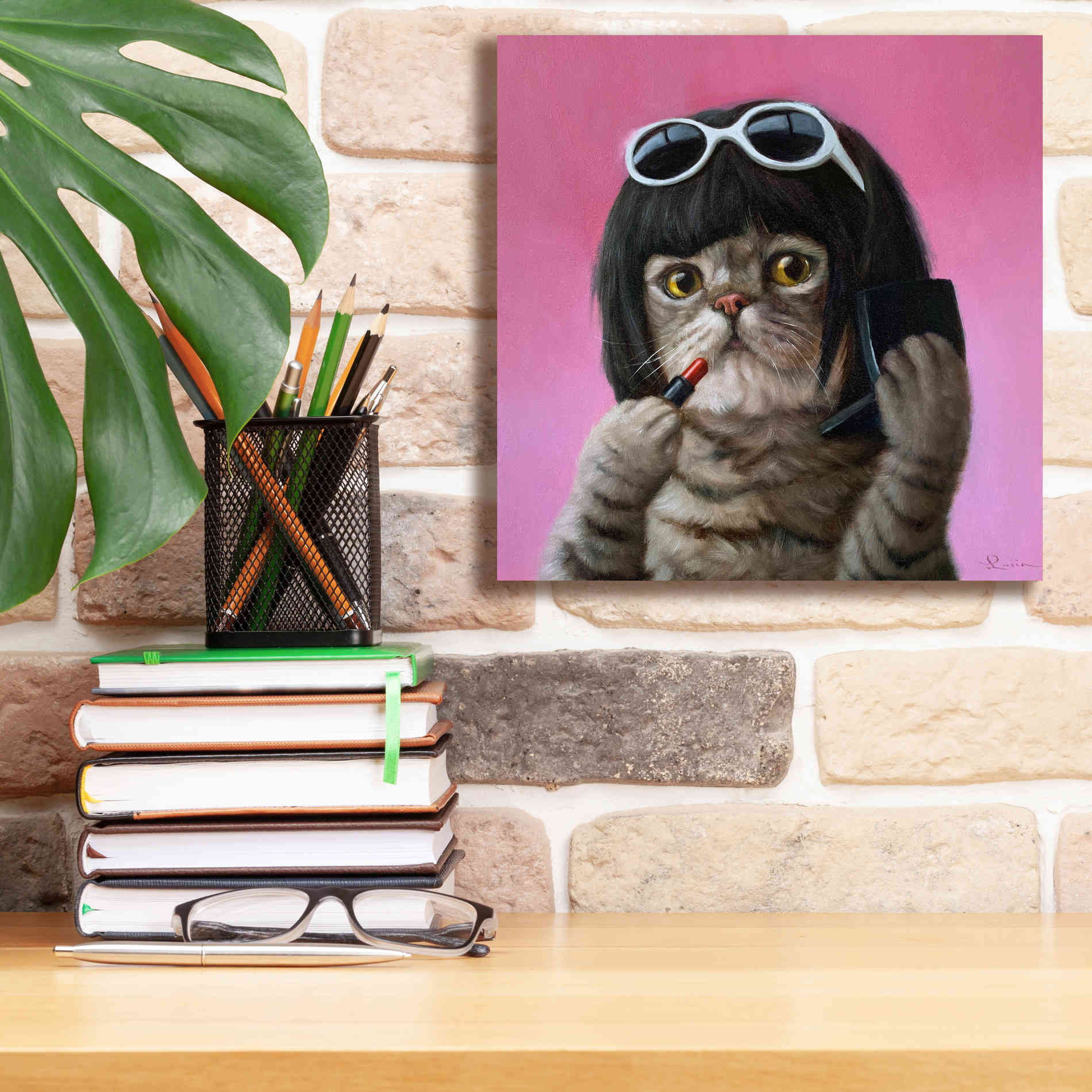 'Bob Cat' by Lucia Heffernan, Canvas Wall Art,12x12