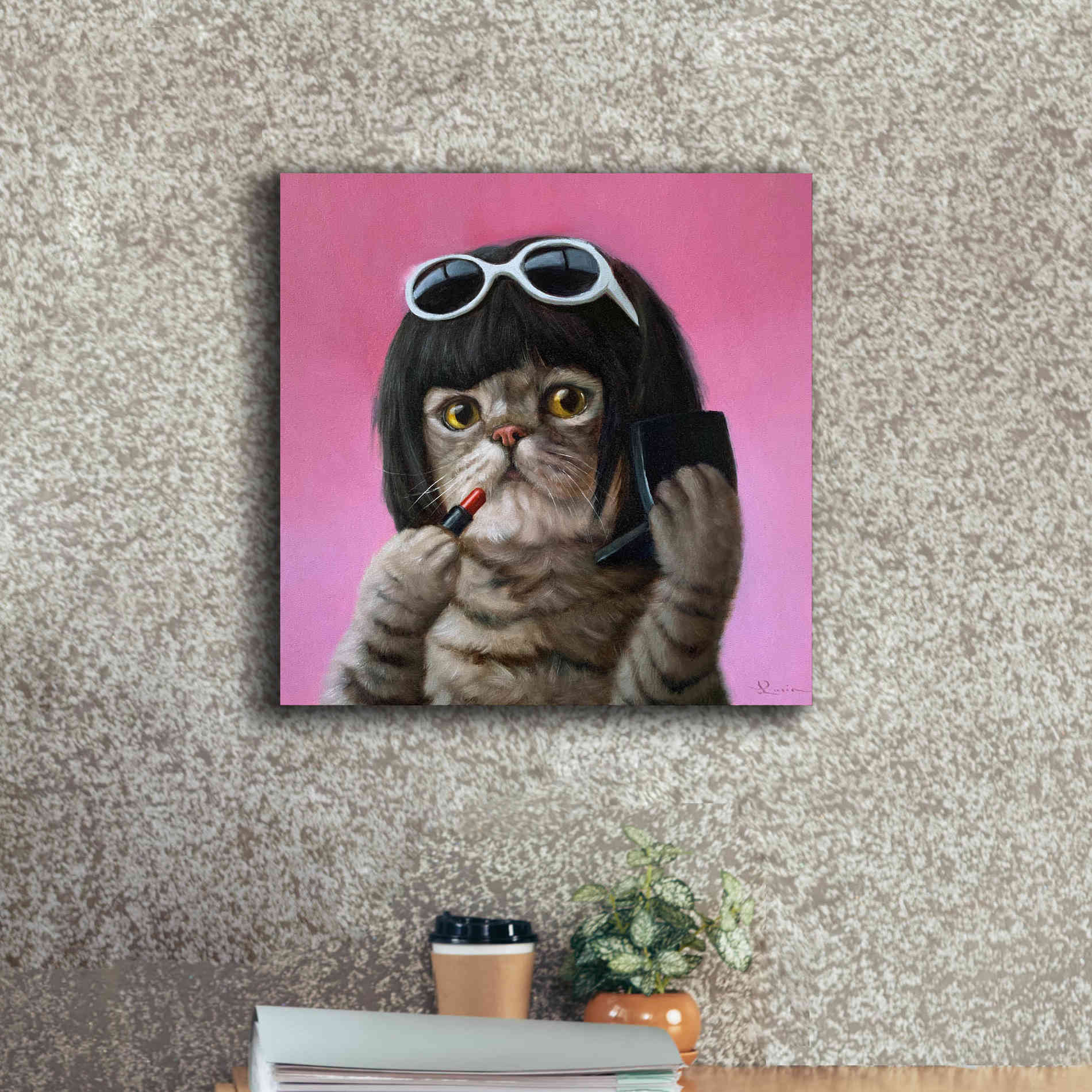 'Bob Cat' by Lucia Heffernan, Canvas Wall Art,18x18