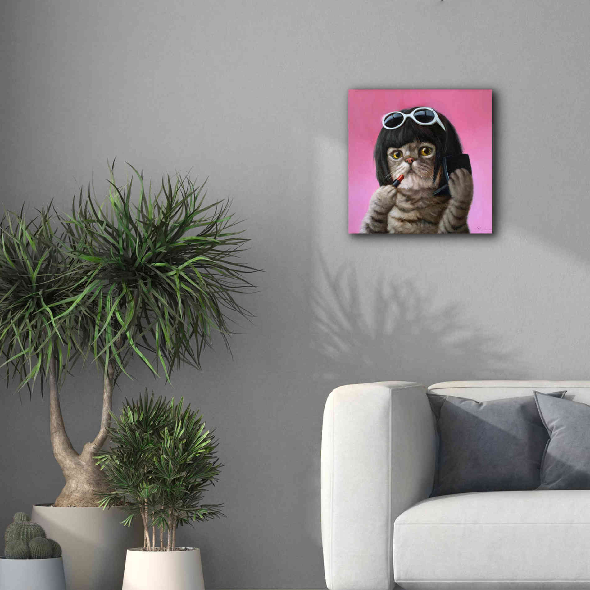 'Bob Cat' by Lucia Heffernan, Canvas Wall Art,18x18