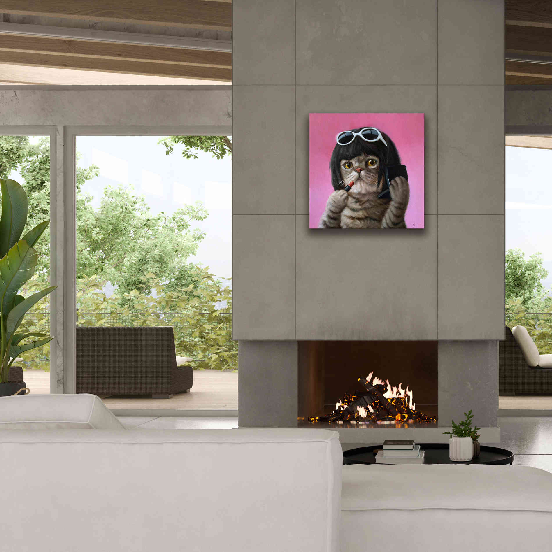 'Bob Cat' by Lucia Heffernan, Canvas Wall Art,26x26