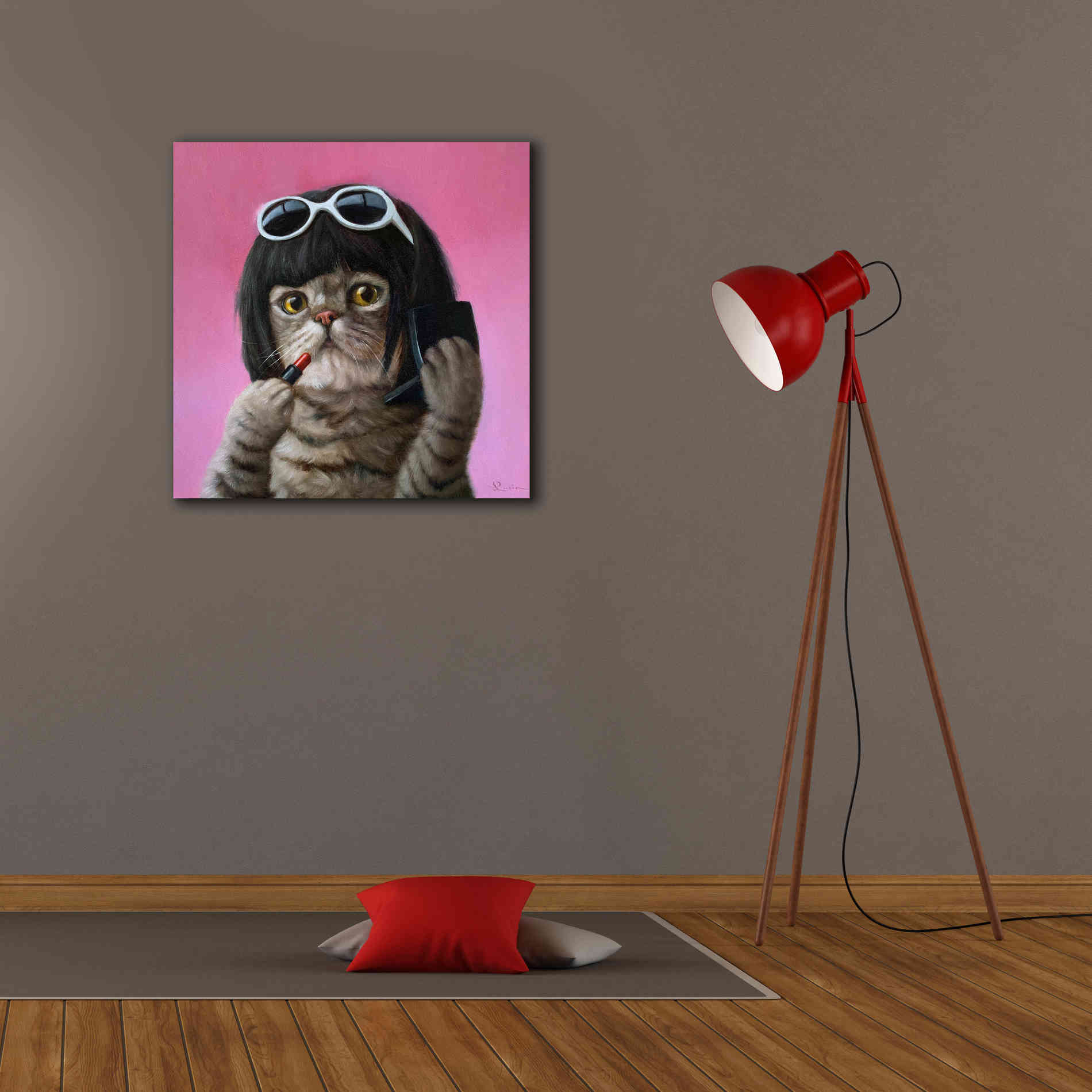 'Bob Cat' by Lucia Heffernan, Canvas Wall Art,26x26