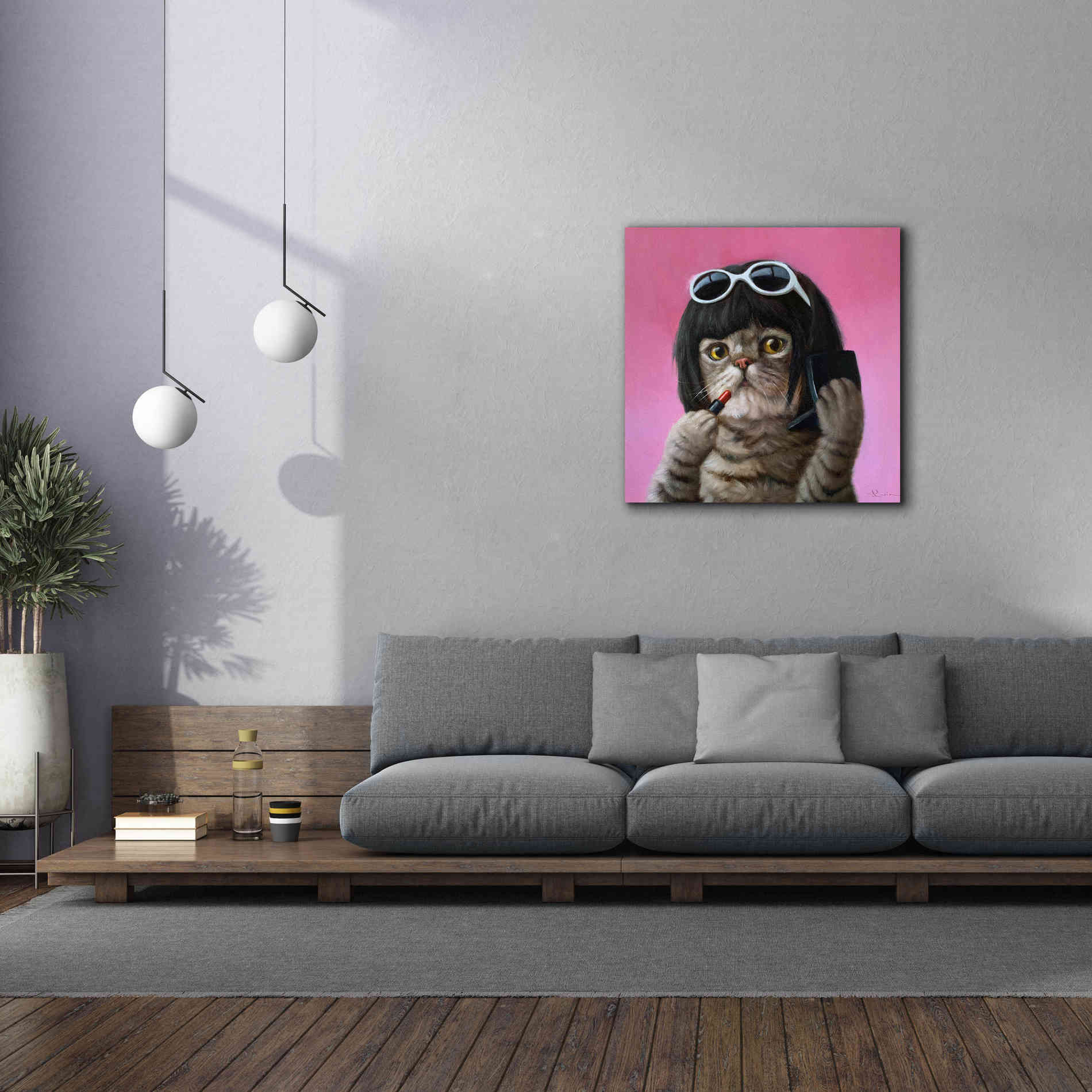 'Bob Cat' by Lucia Heffernan, Canvas Wall Art,37x37