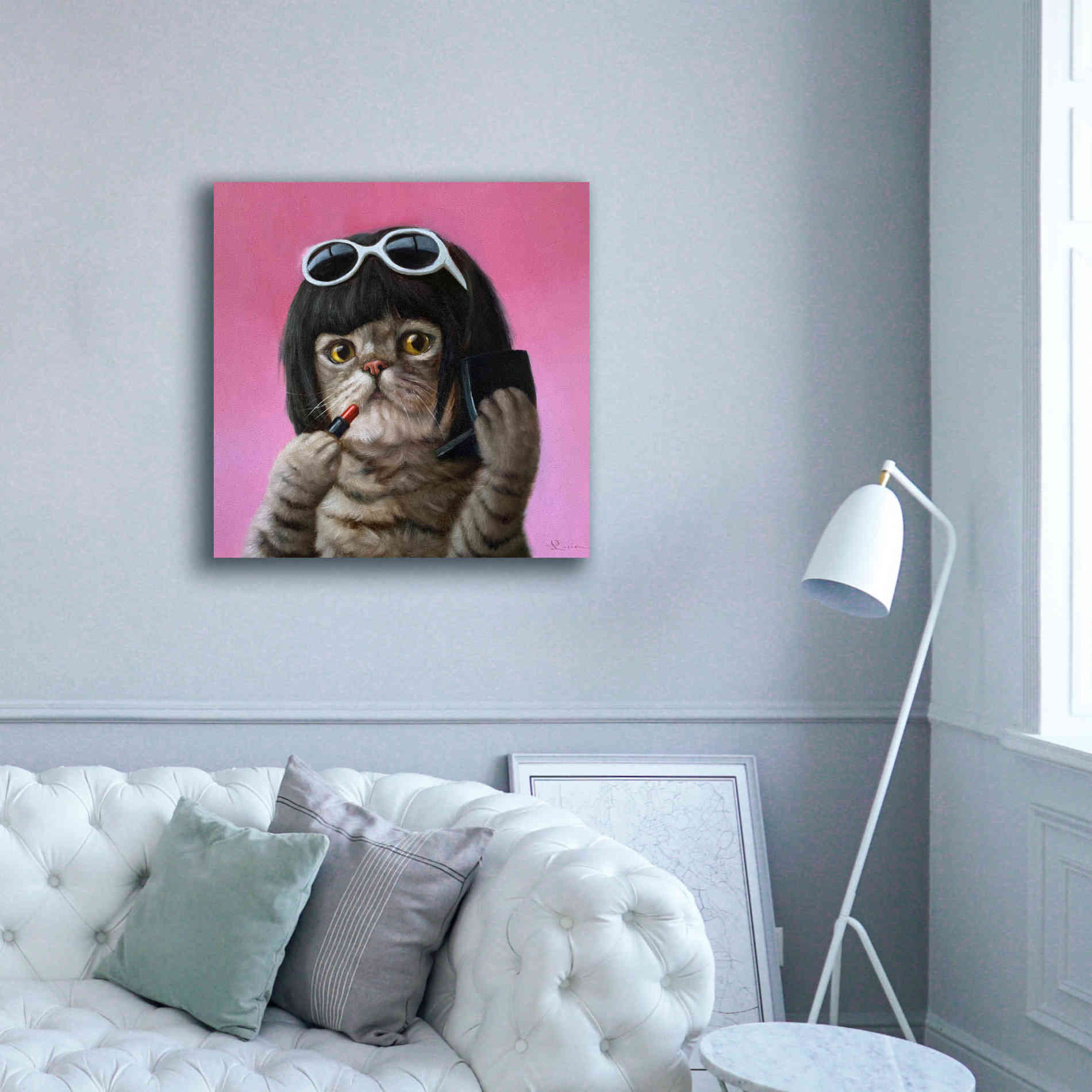 'Bob Cat' by Lucia Heffernan, Canvas Wall Art,37x37