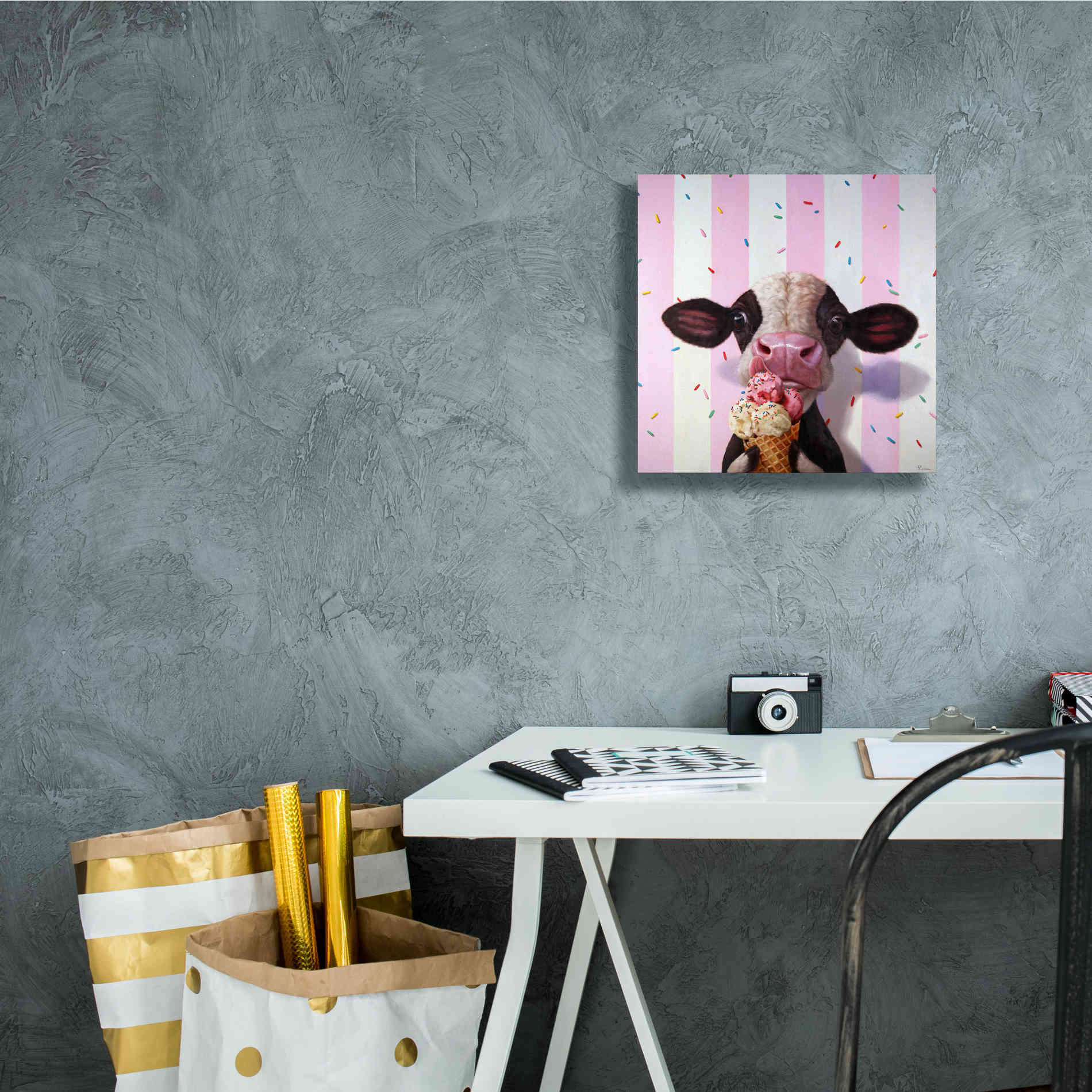 'Mooo-Licious' by Lucia Heffernan, Canvas Wall Art,12x12