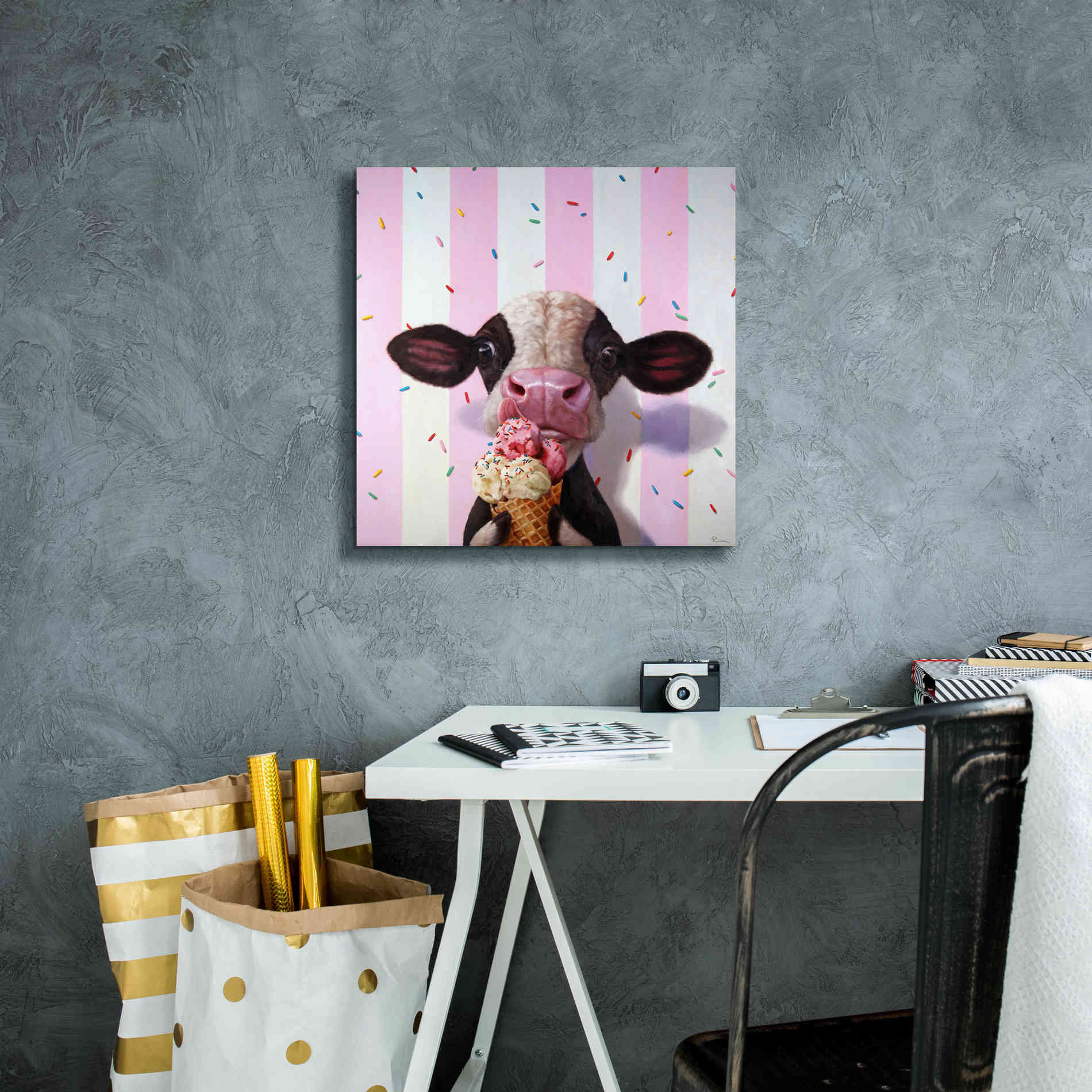 'Mooo-Licious' by Lucia Heffernan, Canvas Wall Art,18x18