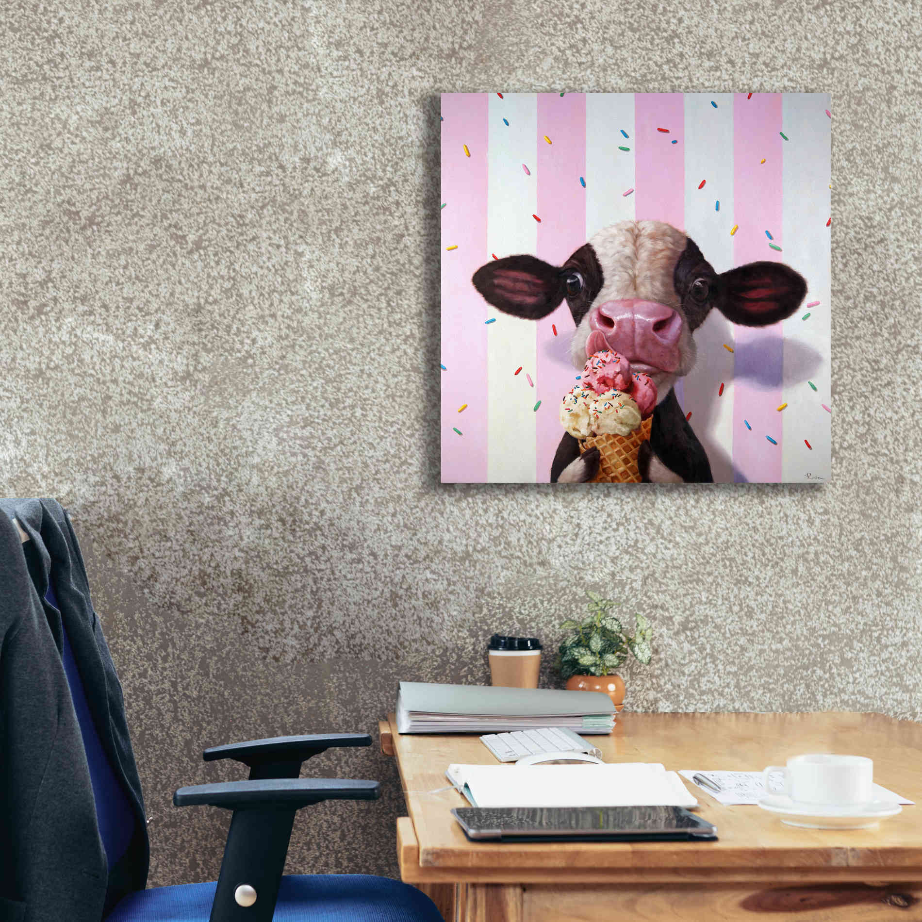 'Mooo-Licious' by Lucia Heffernan, Canvas Wall Art,26x26