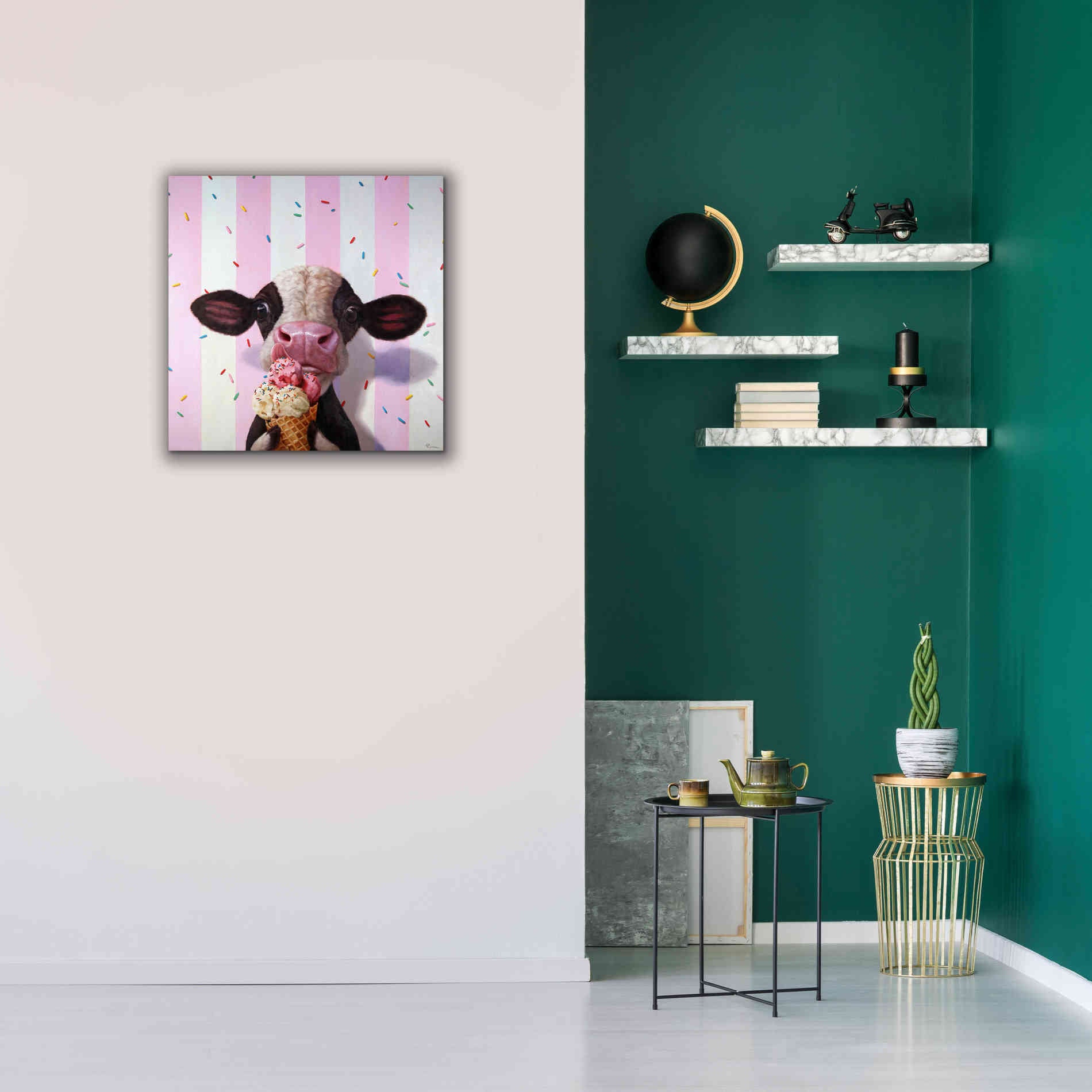 'Mooo-Licious' by Lucia Heffernan, Canvas Wall Art,26x26