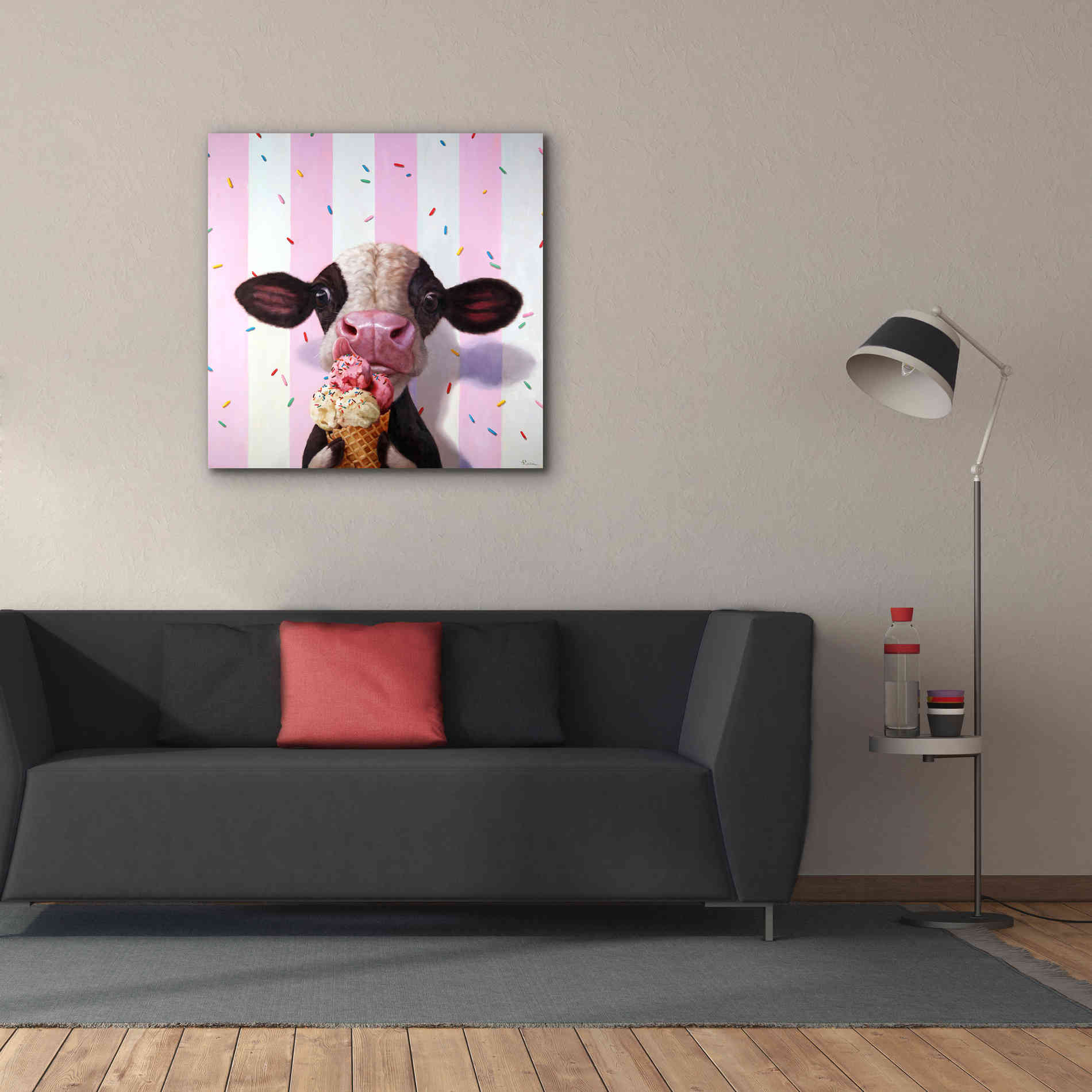 'Mooo-Licious' by Lucia Heffernan, Canvas Wall Art,37x37