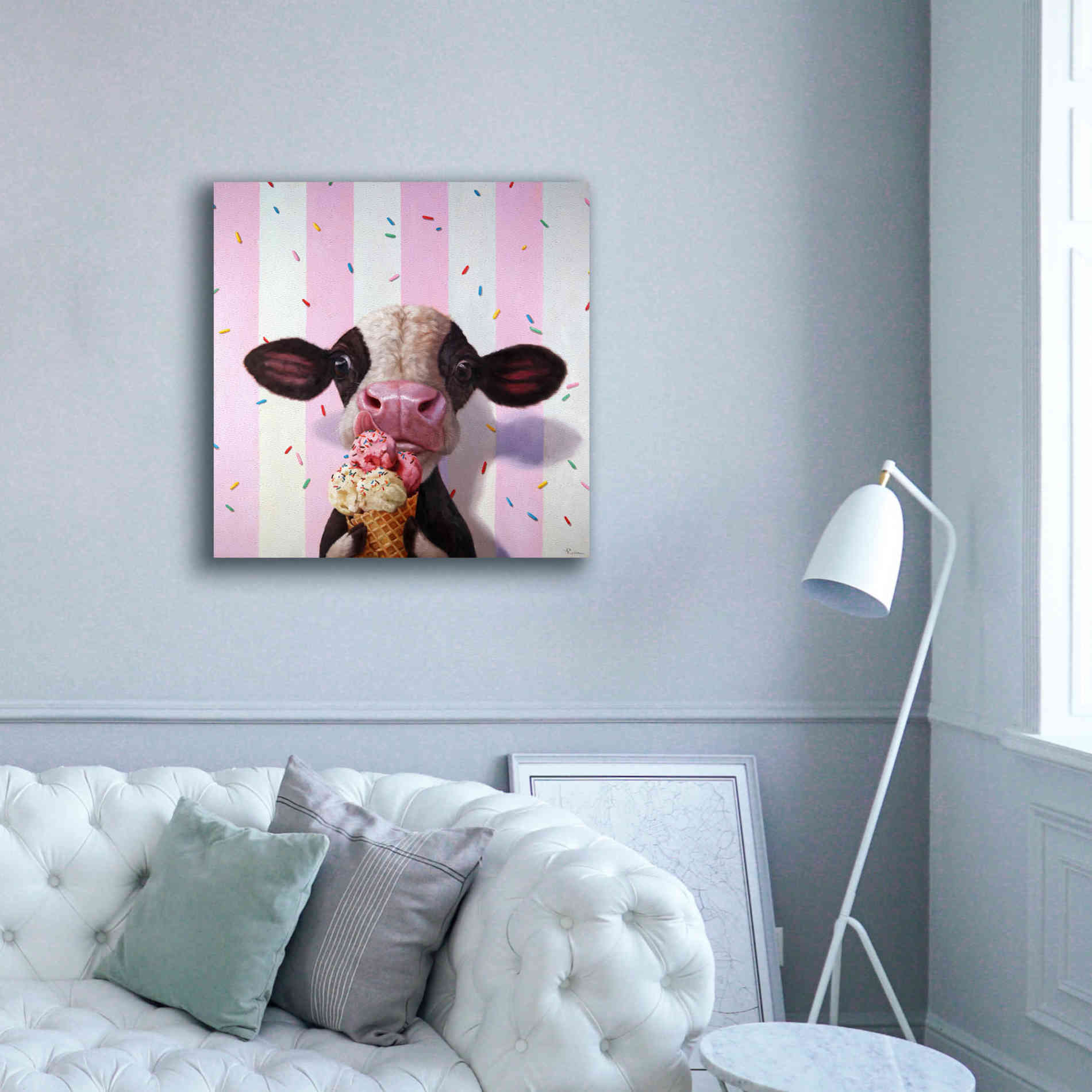 'Mooo-Licious' by Lucia Heffernan, Canvas Wall Art,37x37