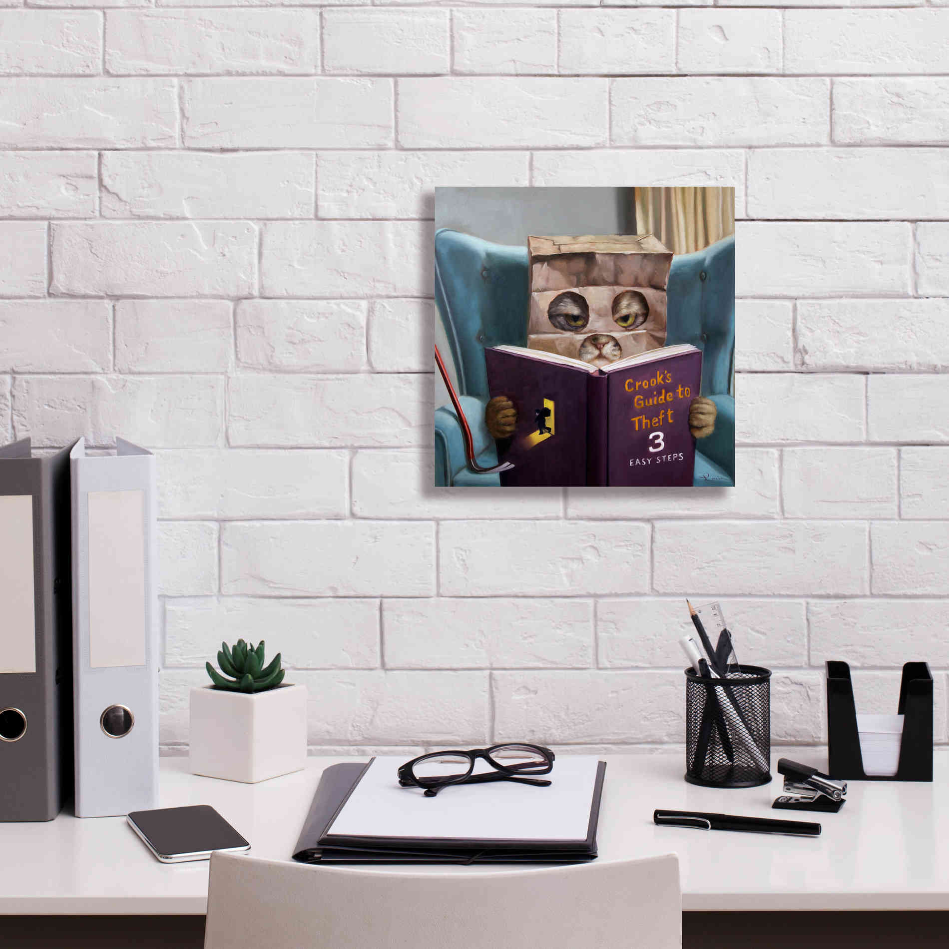 'Cat Burglar 2' by Lucia Heffernan, Canvas Wall Art,12x12