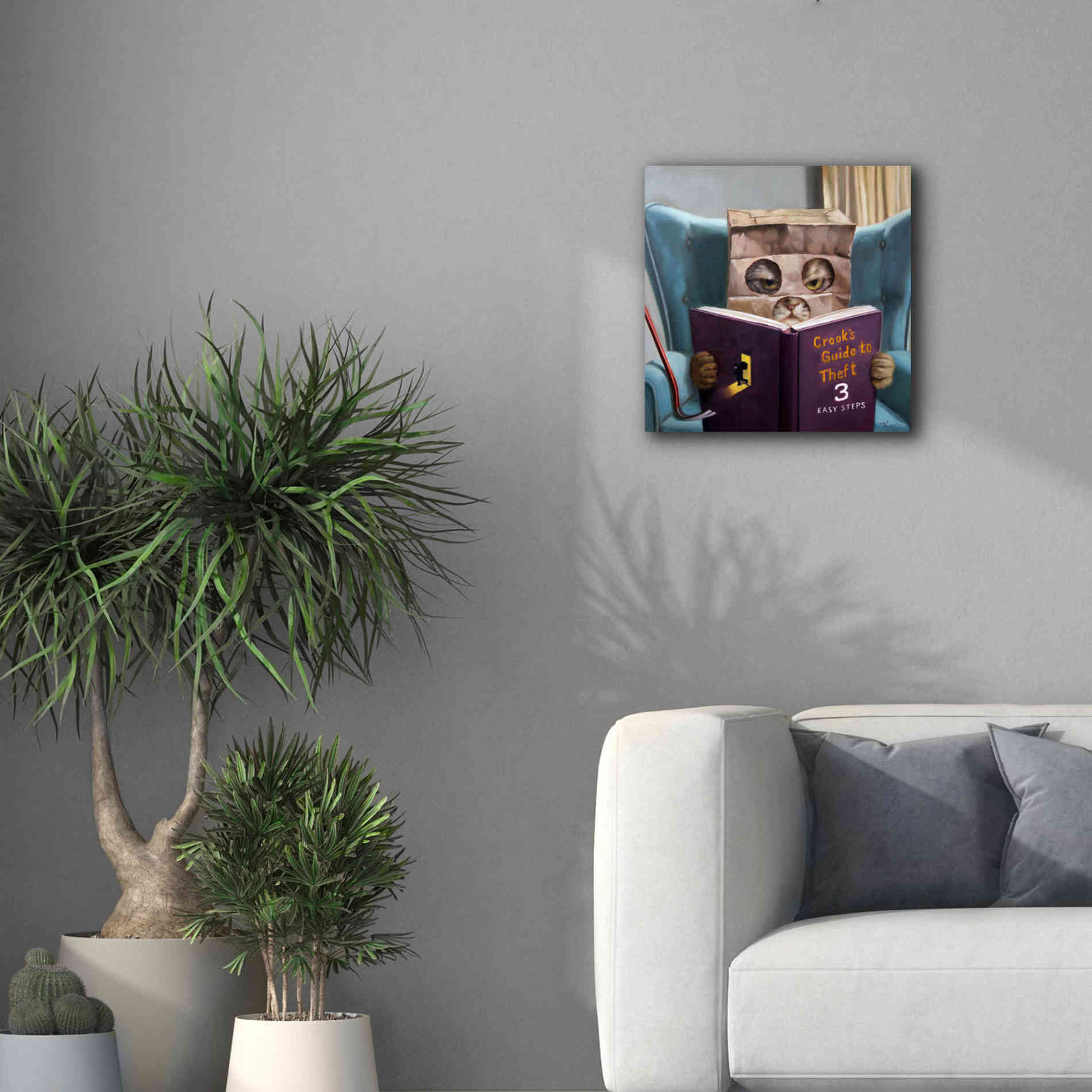 'Cat Burglar 2' by Lucia Heffernan, Canvas Wall Art,18x18