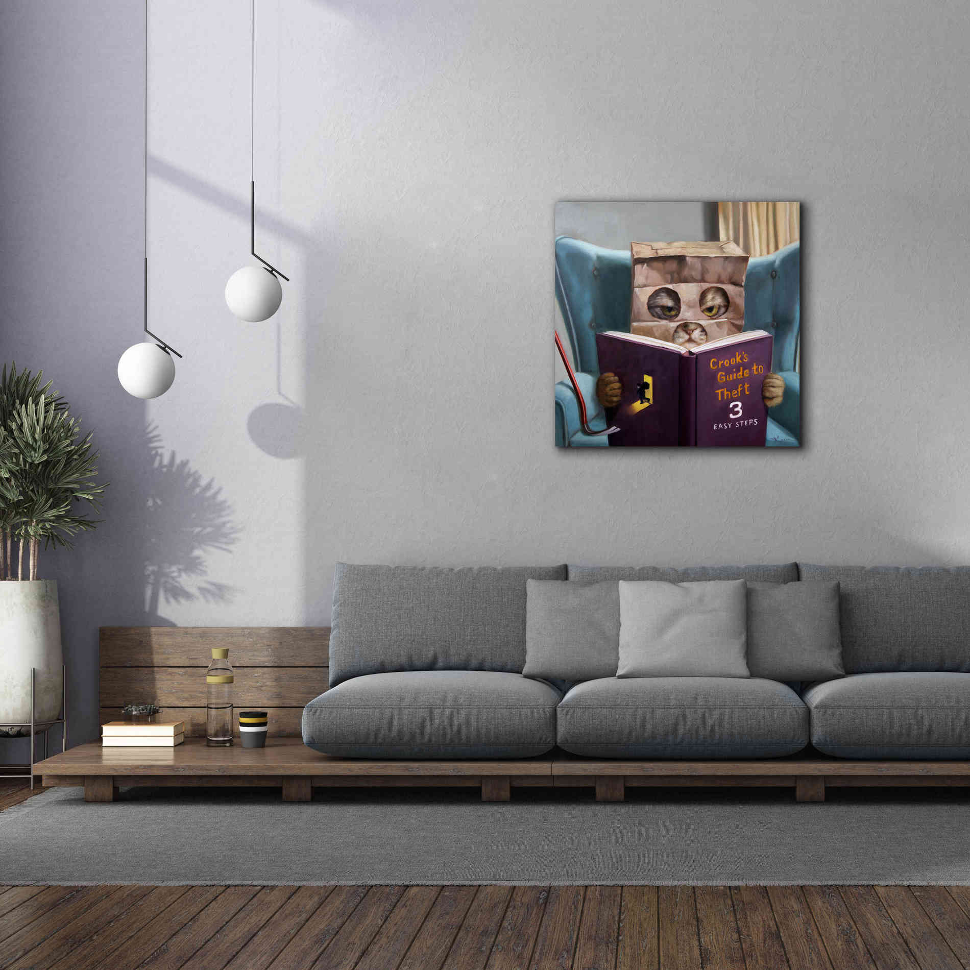 'Cat Burglar 2' by Lucia Heffernan, Canvas Wall Art,37x37