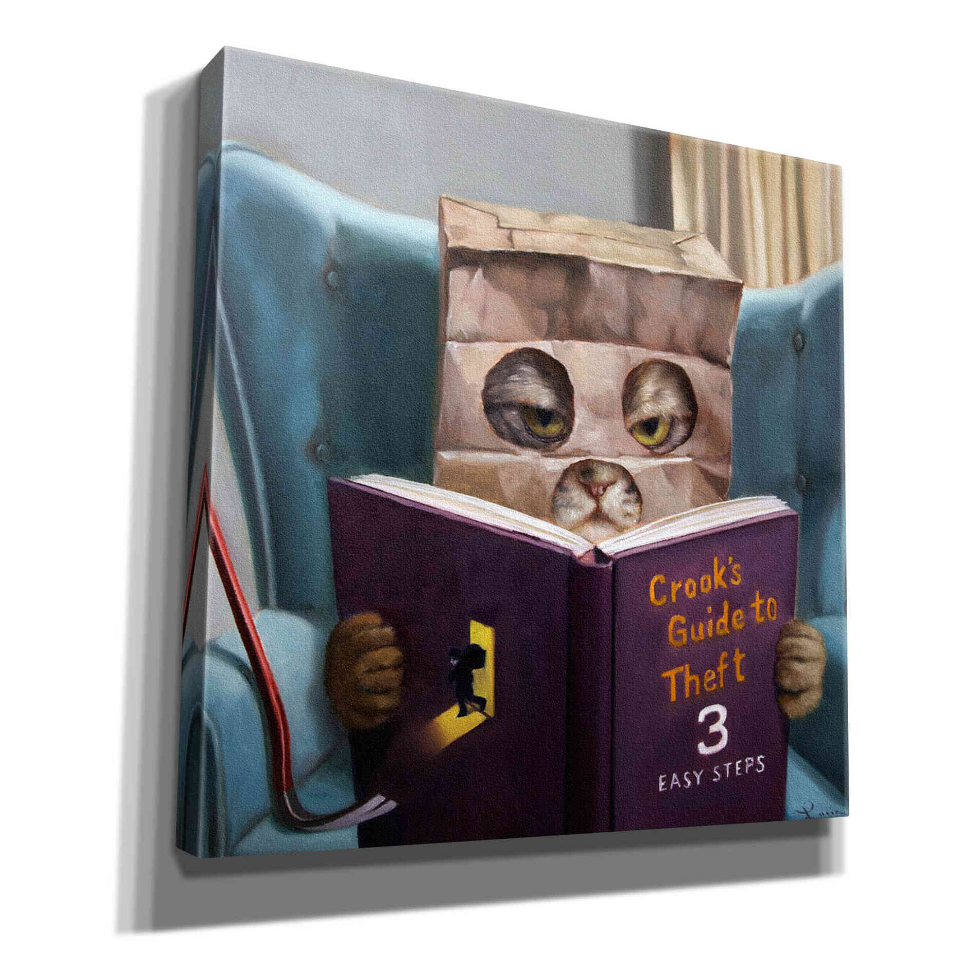 'Cat Burglar 2' by Lucia Heffernan, Canvas Wall Art