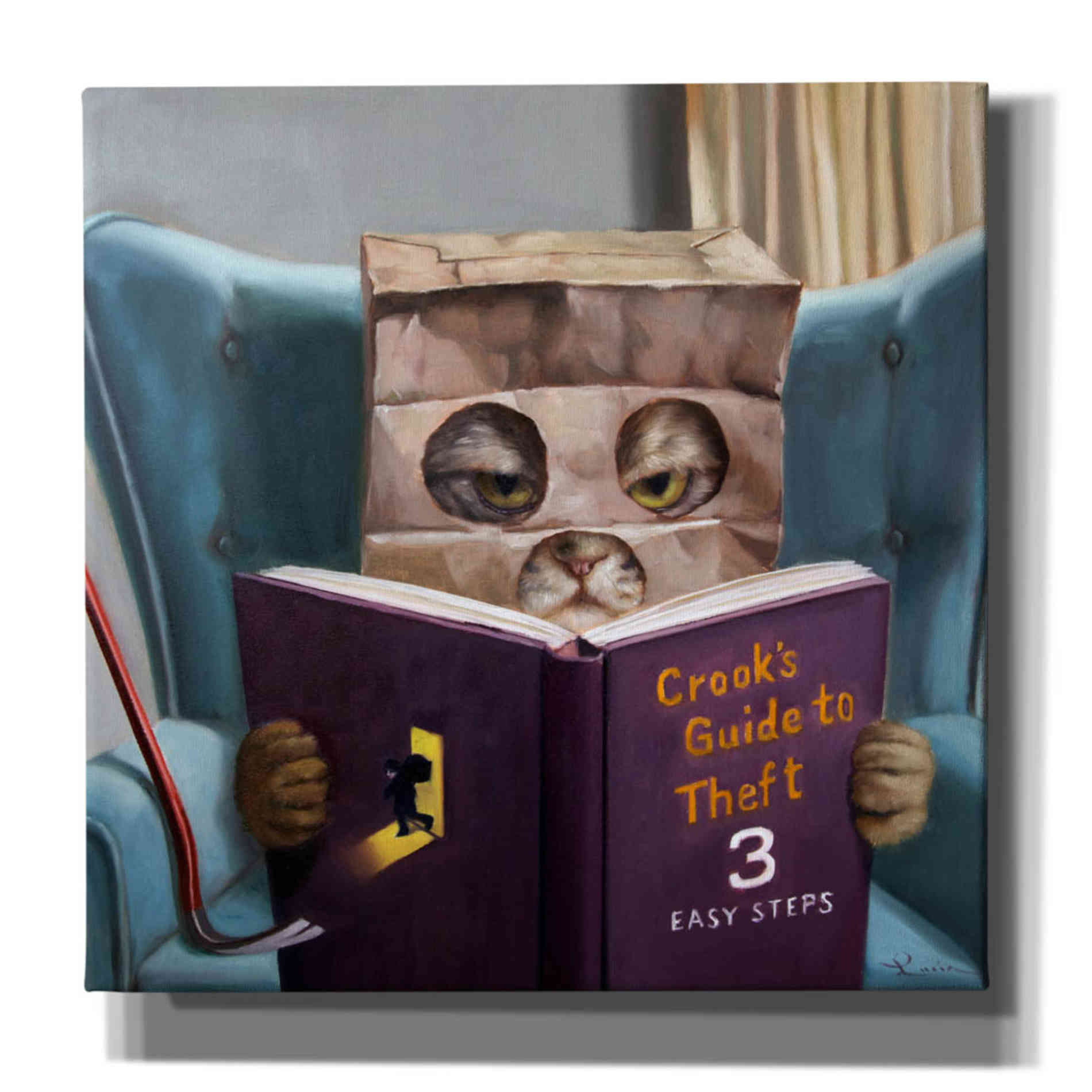 'Cat Burglar 2' by Lucia Heffernan, Canvas Wall Art