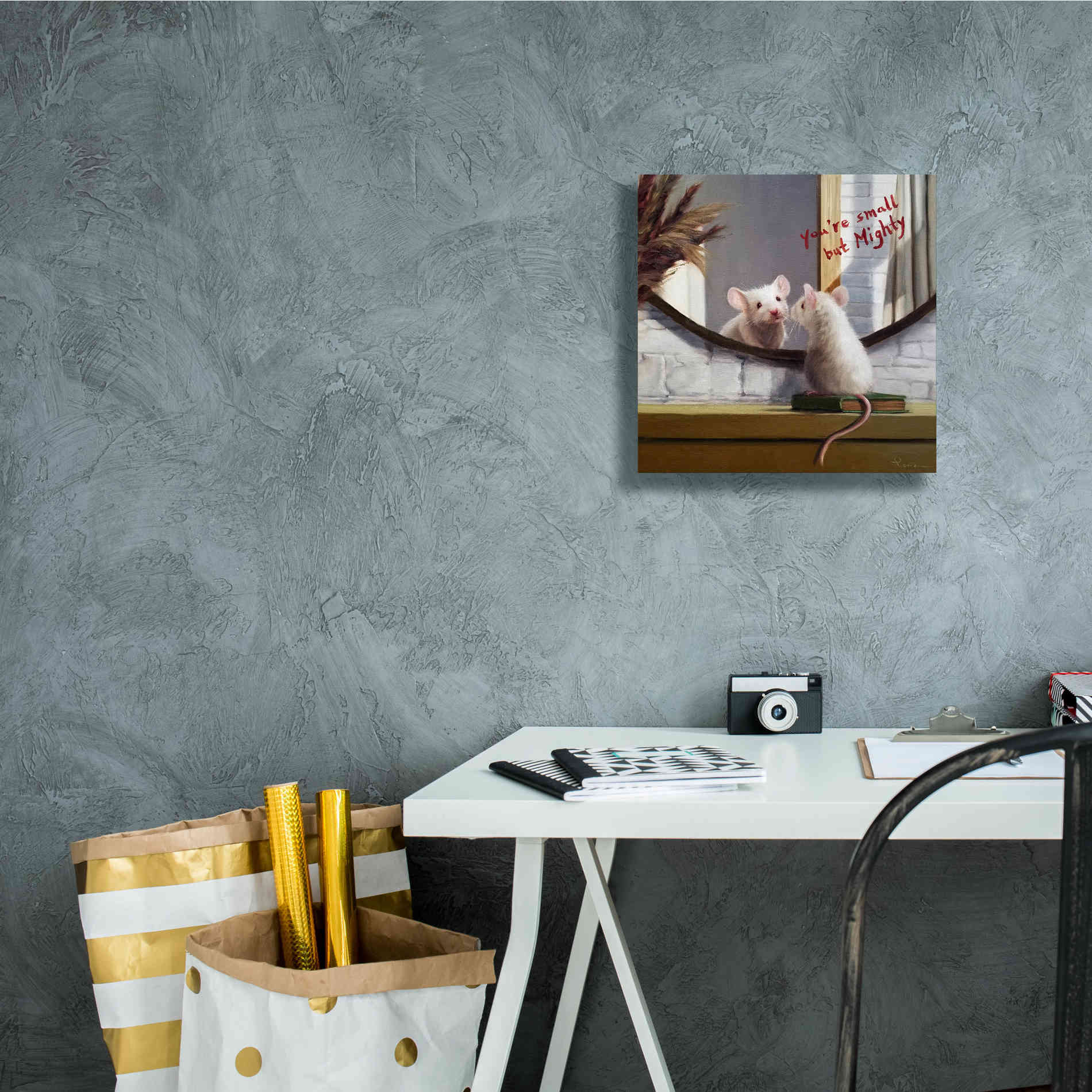 'Mighty Mouse' by Lucia Heffernan, Canvas Wall Art,12x12