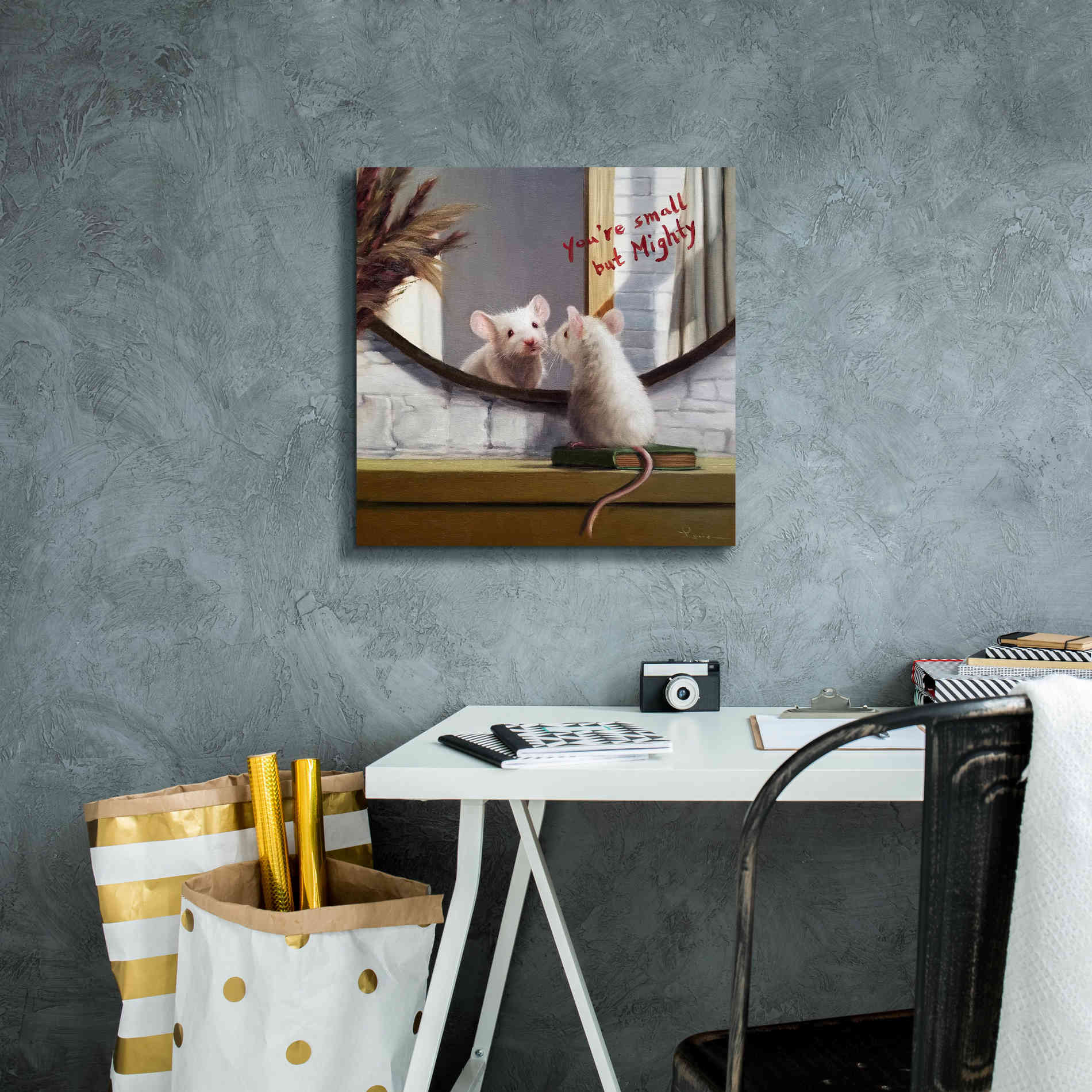 'Mighty Mouse' by Lucia Heffernan, Canvas Wall Art,18x18