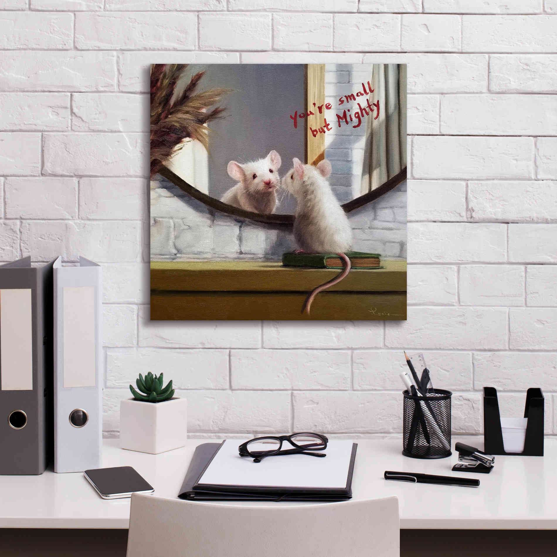 'Mighty Mouse' by Lucia Heffernan, Canvas Wall Art,18x18