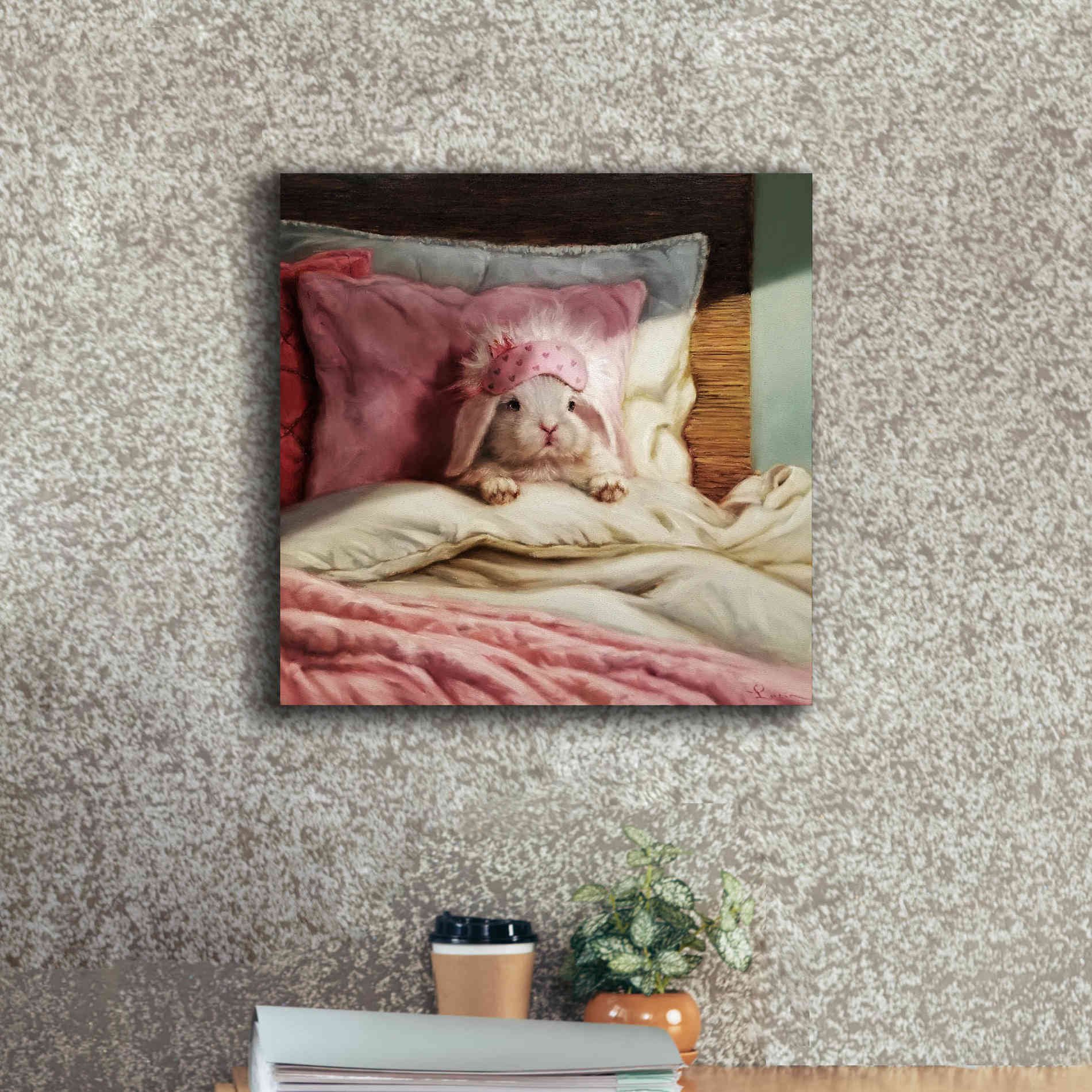 'Bed Hare' by Lucia Heffernan, Canvas Wall Art,18x18