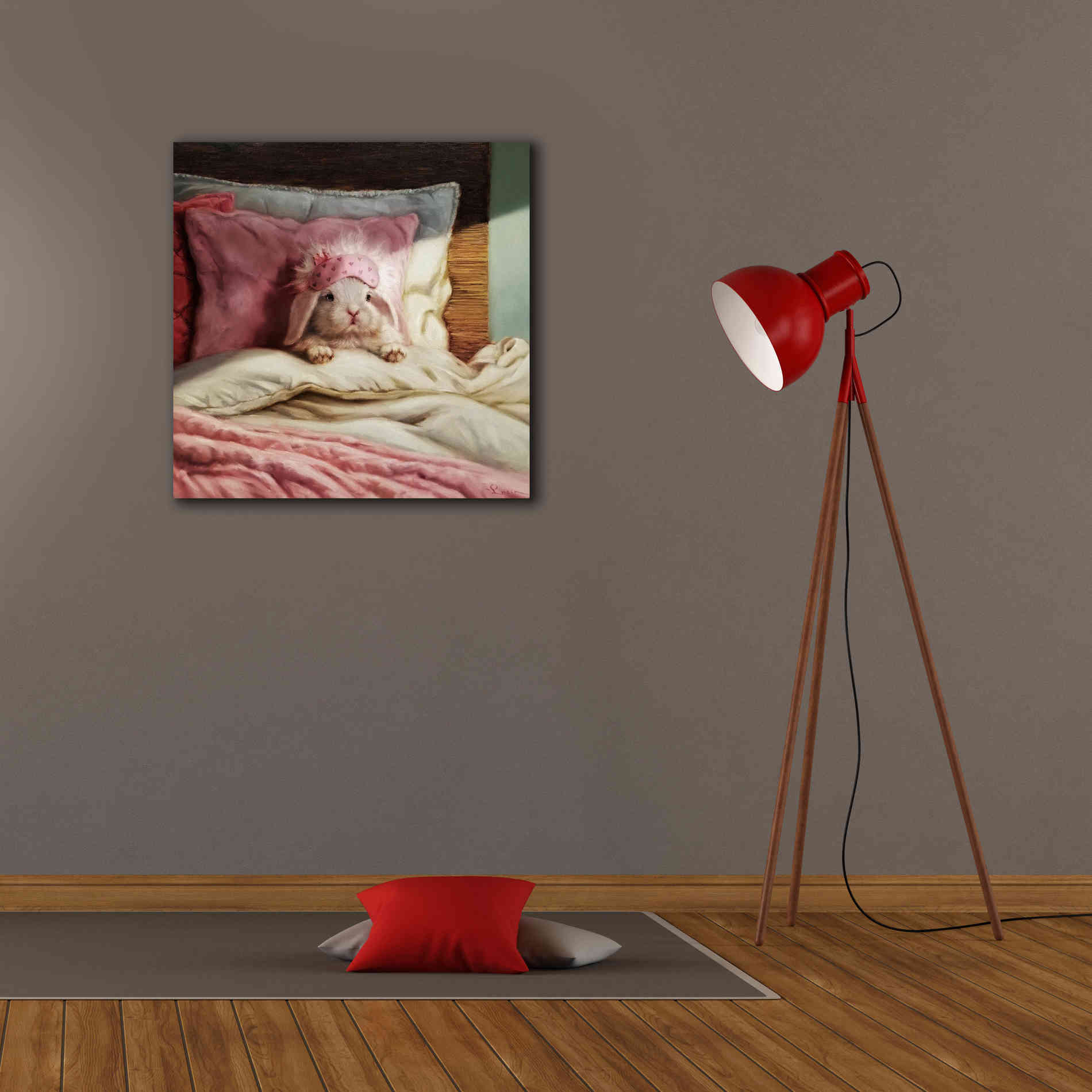 'Bed Hare' by Lucia Heffernan, Canvas Wall Art,26x26