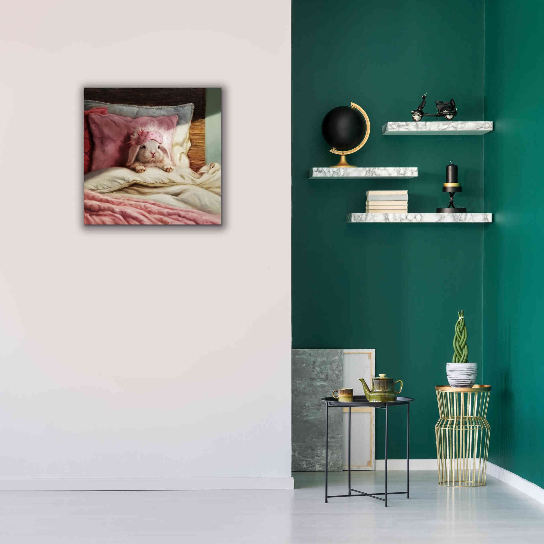 'Bed Hare' by Lucia Heffernan, Canvas Wall Art,26x26