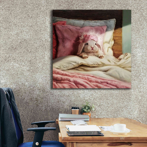 Image of 'Bed Hare' by Lucia Heffernan, Canvas Wall Art,37x37