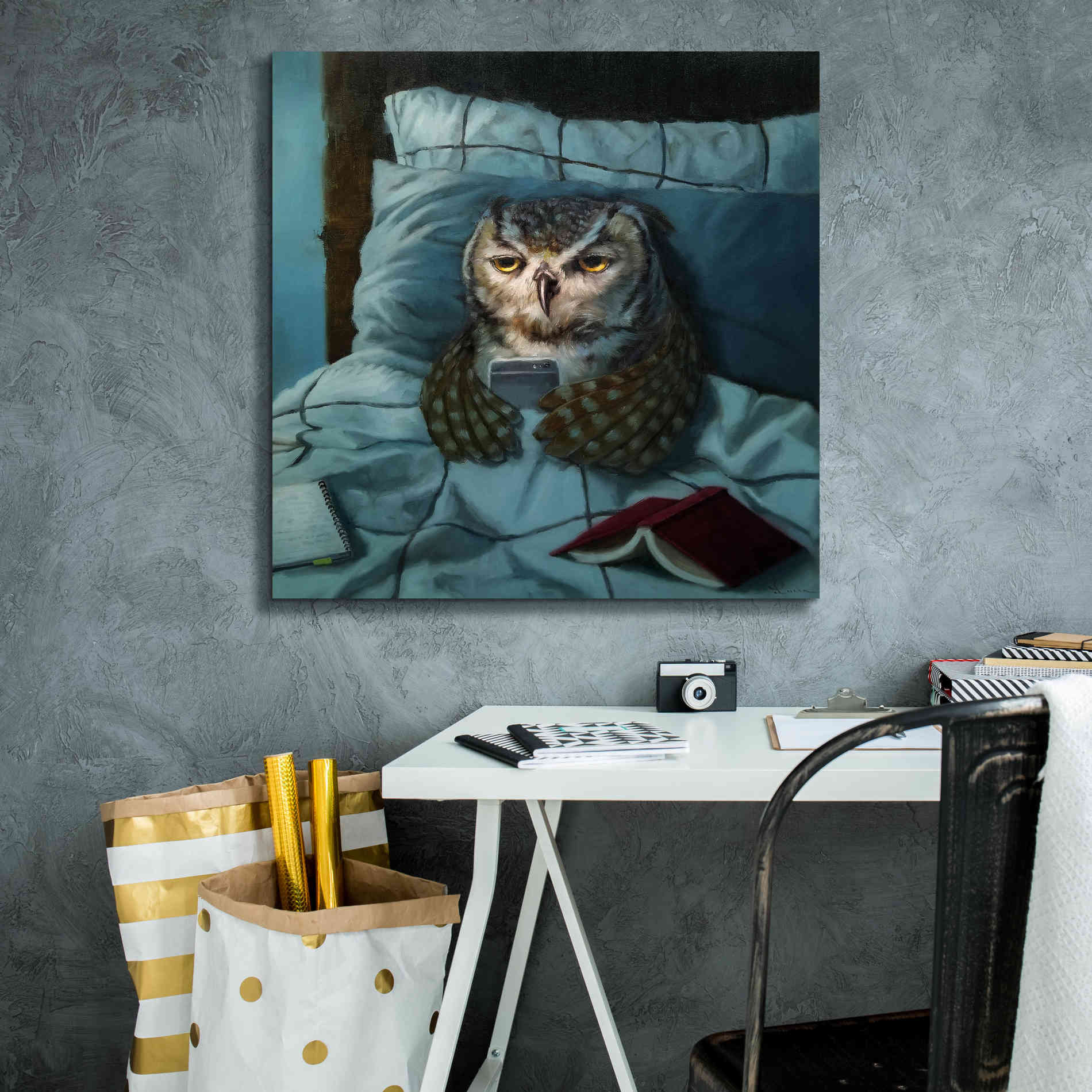 'Night Owl' by Lucia Heffernan, Canvas Wall Art,26x26