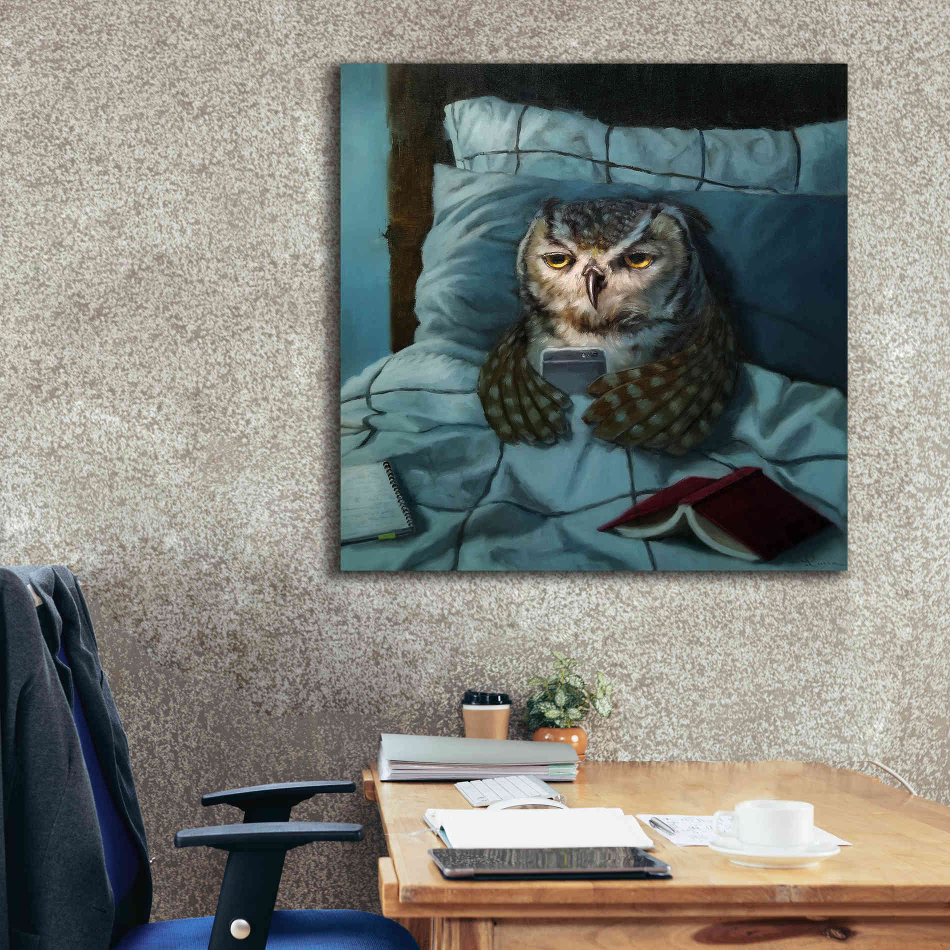 'Night Owl' by Lucia Heffernan, Canvas Wall Art,37x37