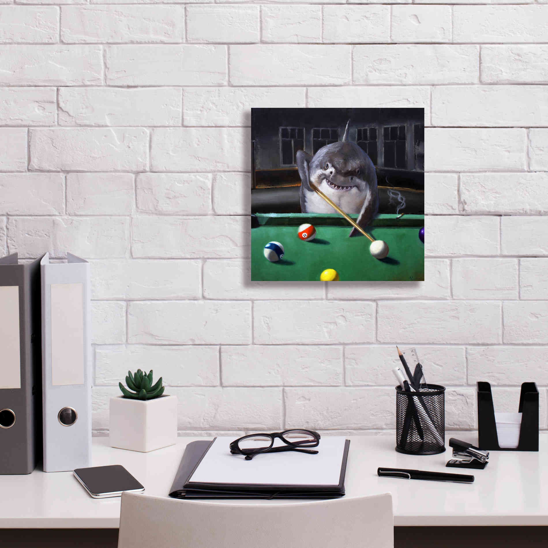 'Pool Shark' by Lucia Heffernan, Canvas Wall Art,12x12