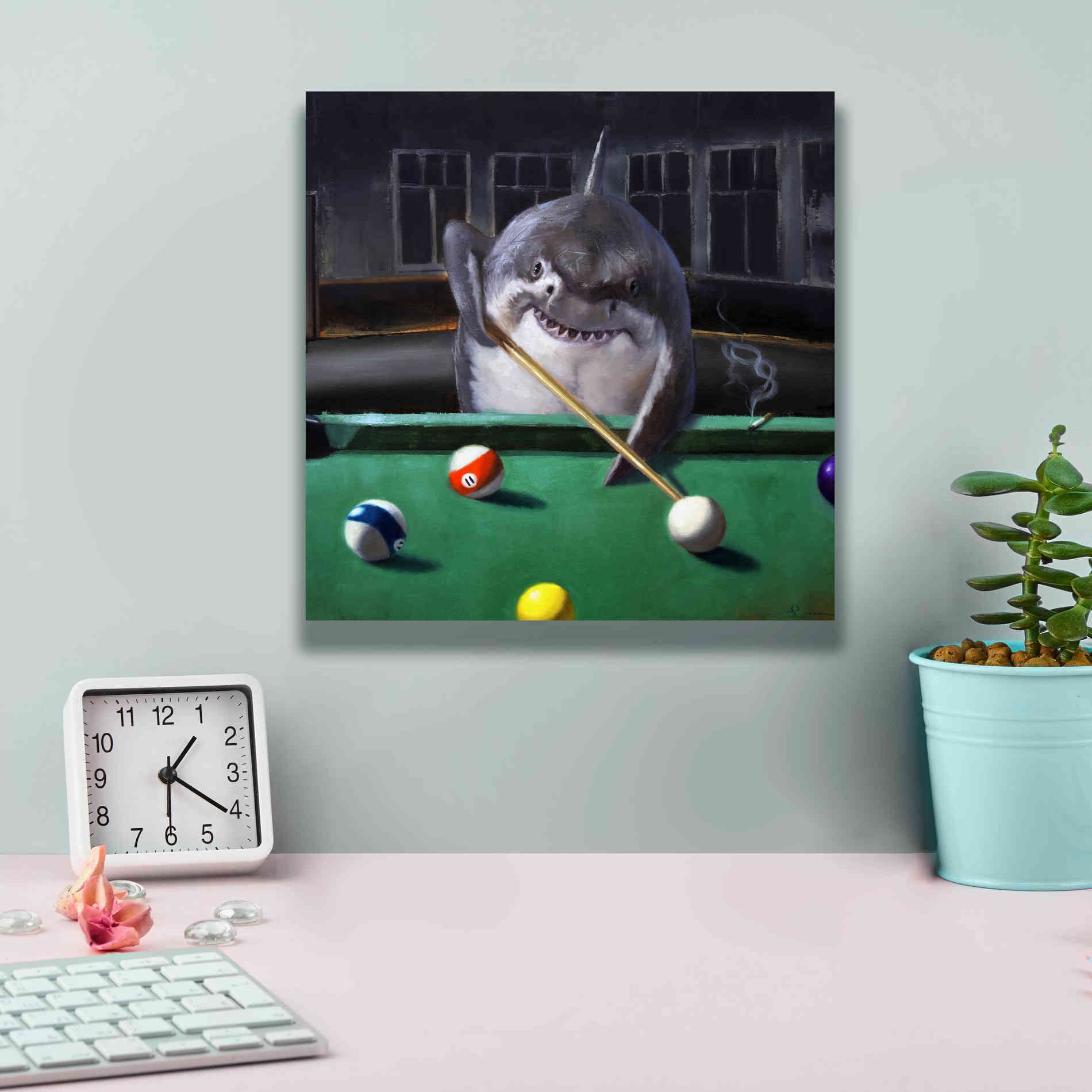 'Pool Shark' by Lucia Heffernan, Canvas Wall Art,12x12
