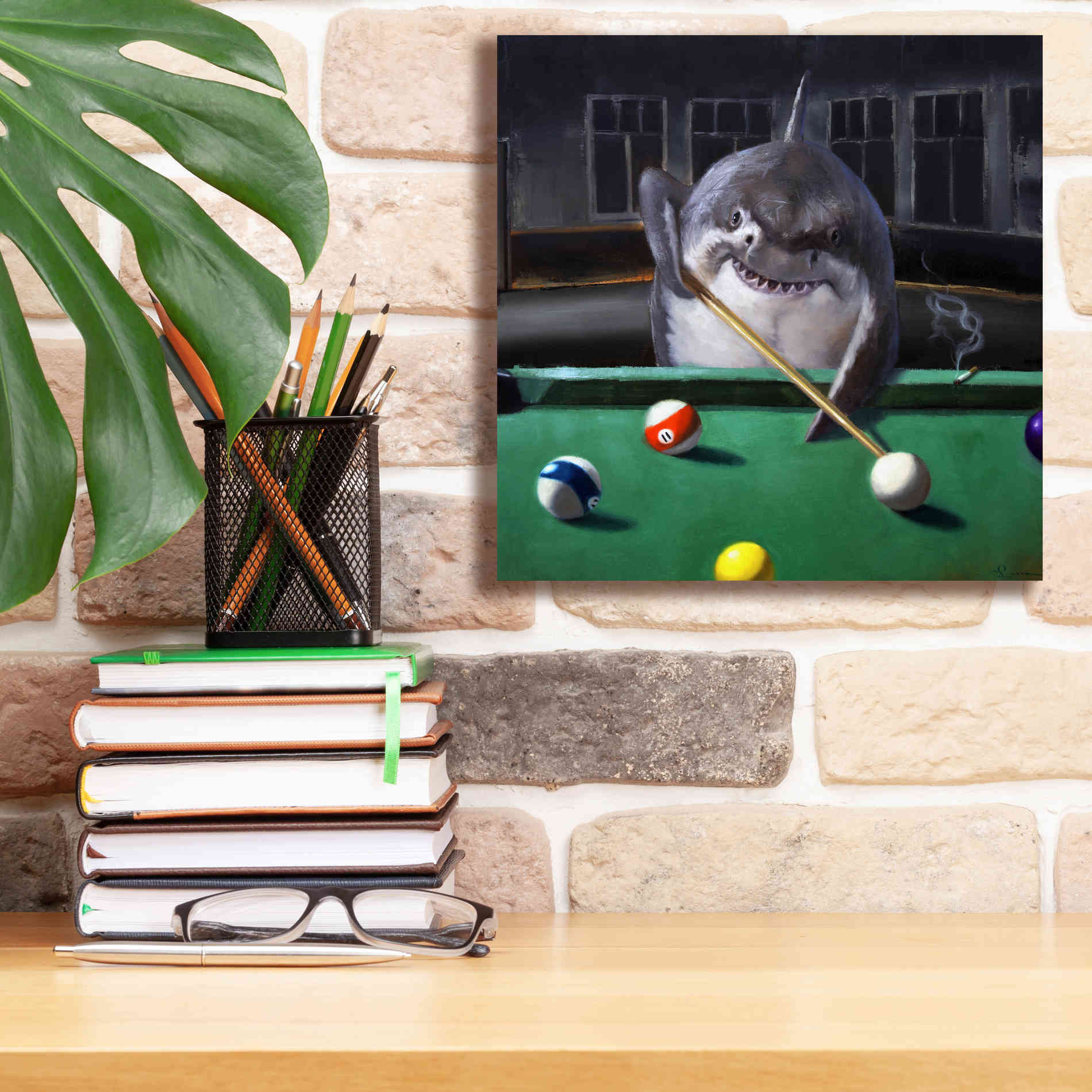 'Pool Shark' by Lucia Heffernan, Canvas Wall Art,12x12