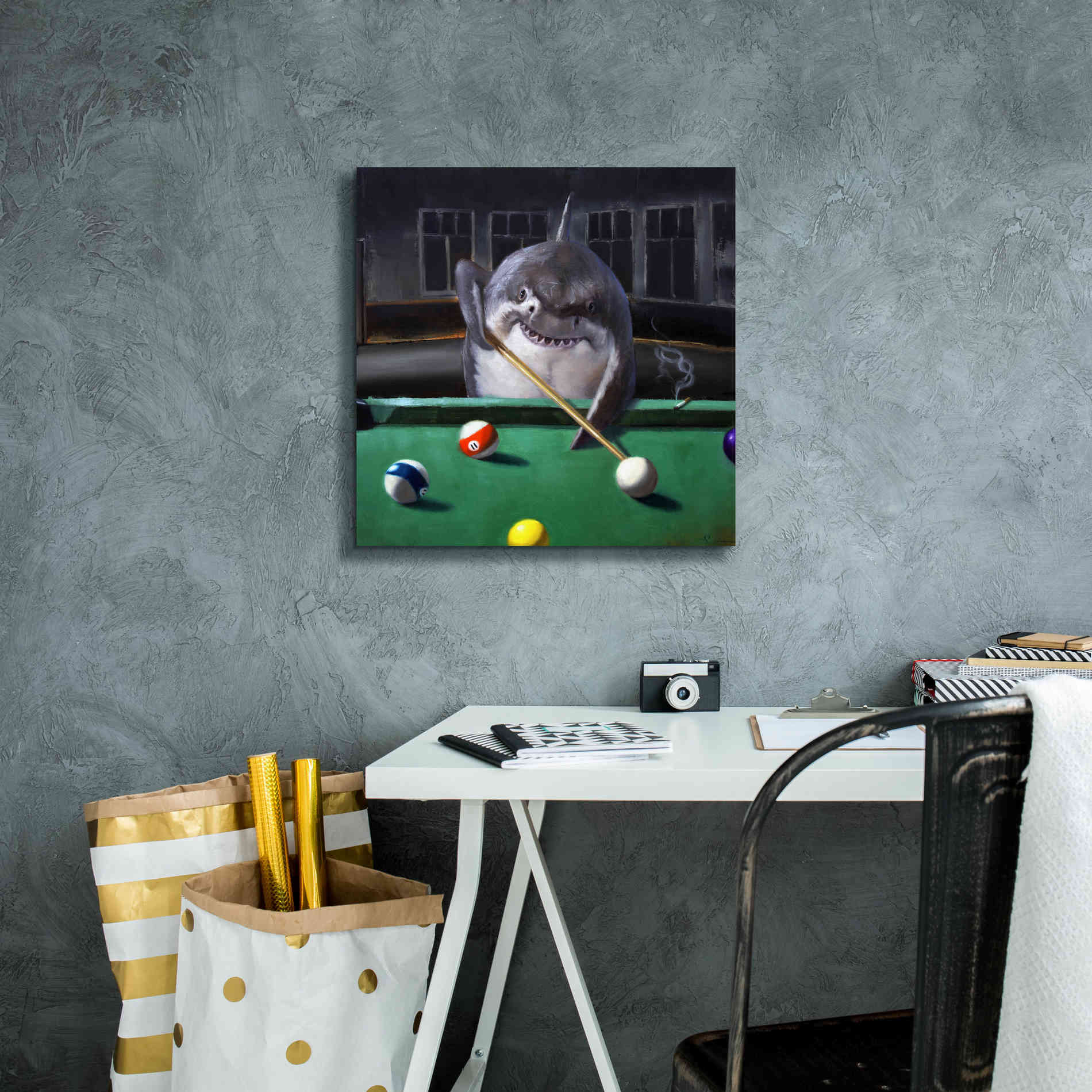 'Pool Shark' by Lucia Heffernan, Canvas Wall Art,18x18