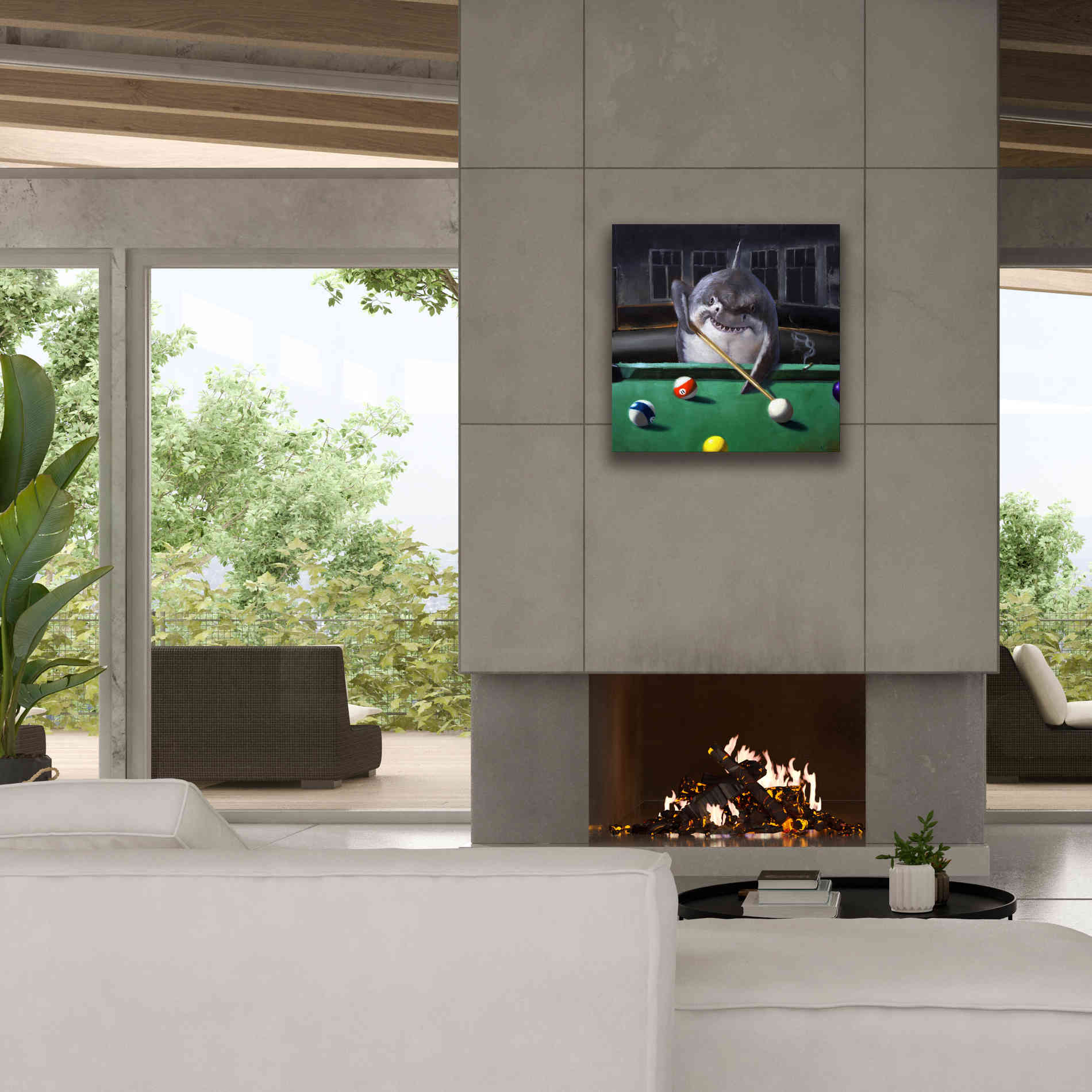 'Pool Shark' by Lucia Heffernan, Canvas Wall Art,26x26