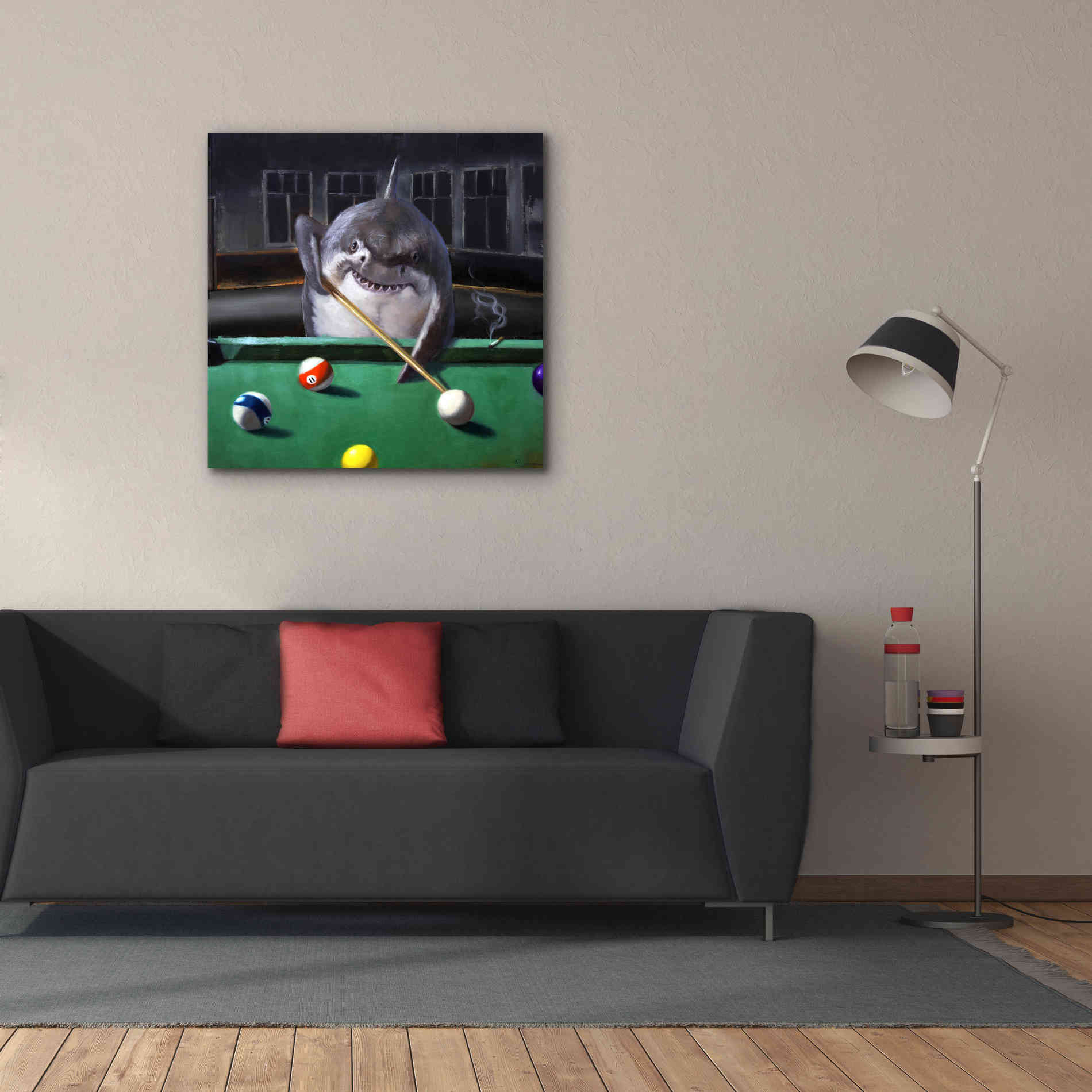 'Pool Shark' by Lucia Heffernan, Canvas Wall Art,37x37