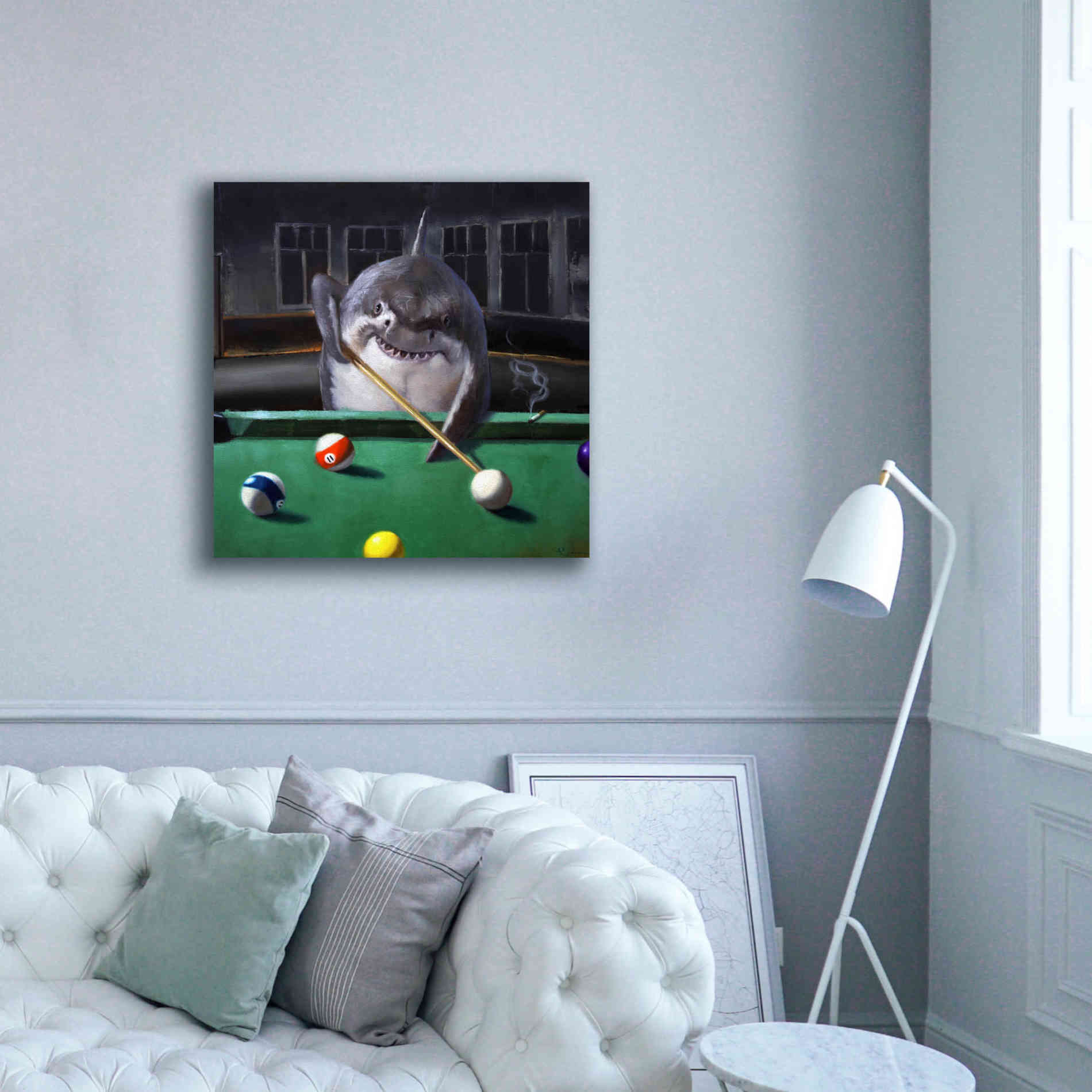 'Pool Shark' by Lucia Heffernan, Canvas Wall Art,37x37