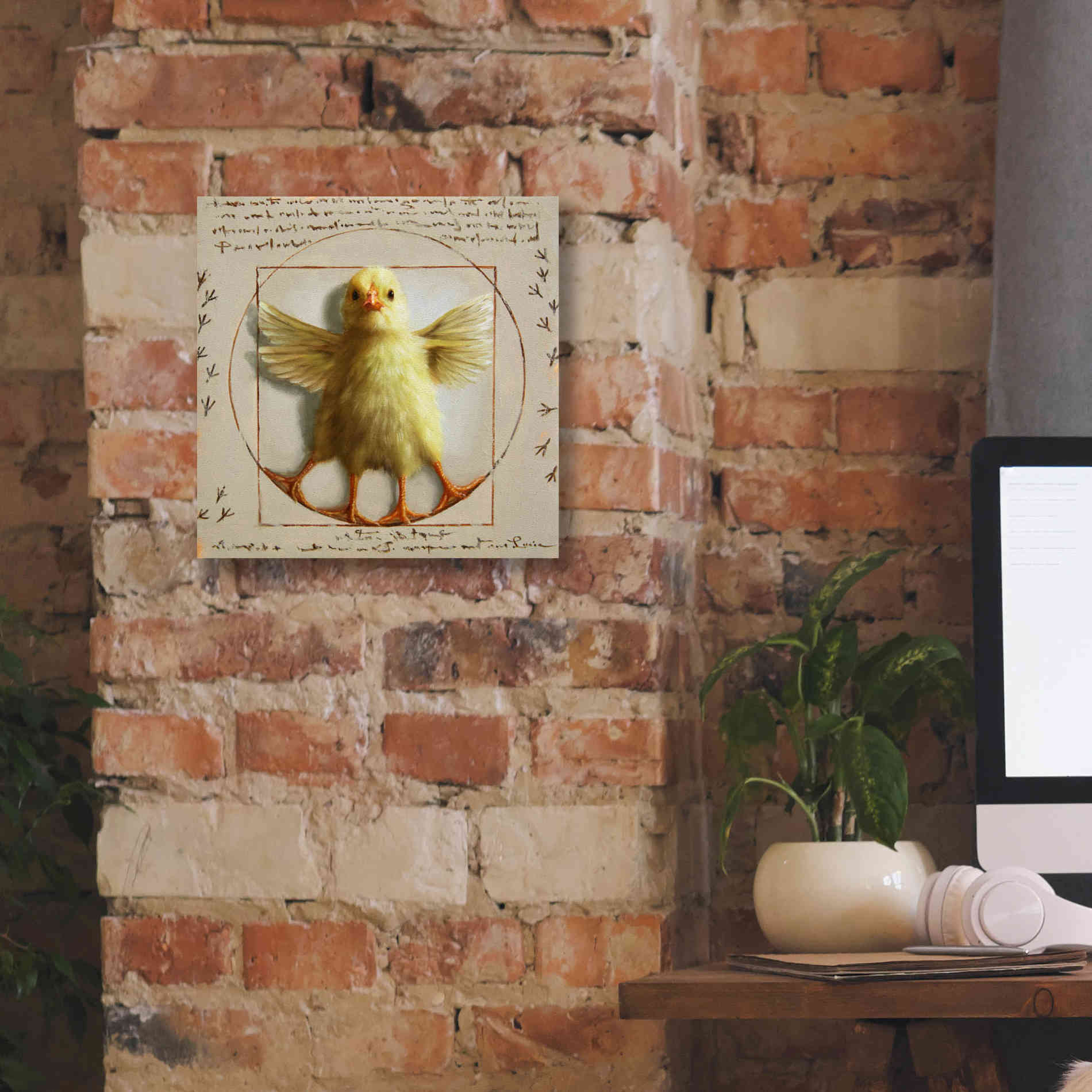 'Vitruvian Chick' by Lucia Heffernan, Canvas Wall Art,12x12