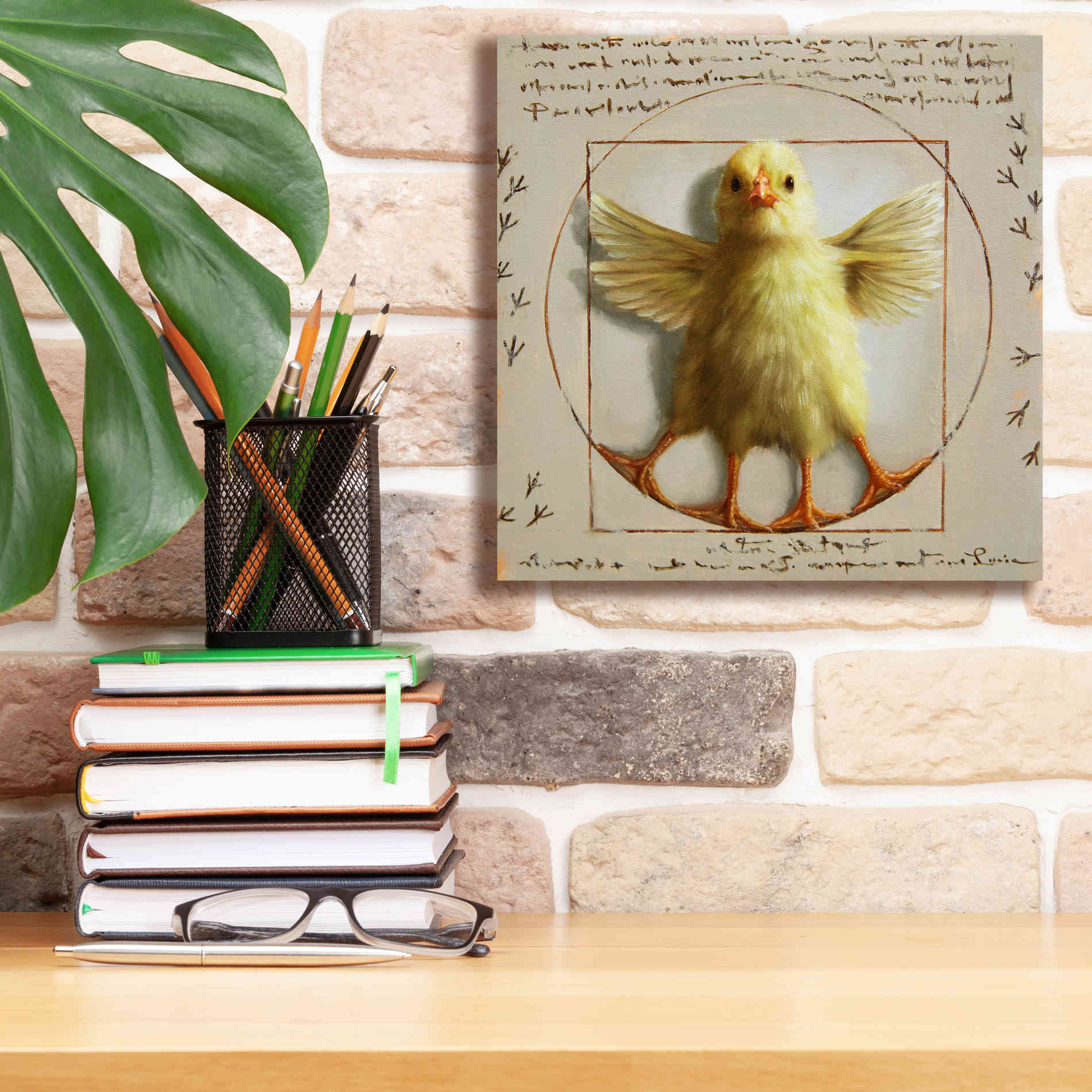 'Vitruvian Chick' by Lucia Heffernan, Canvas Wall Art,12x12