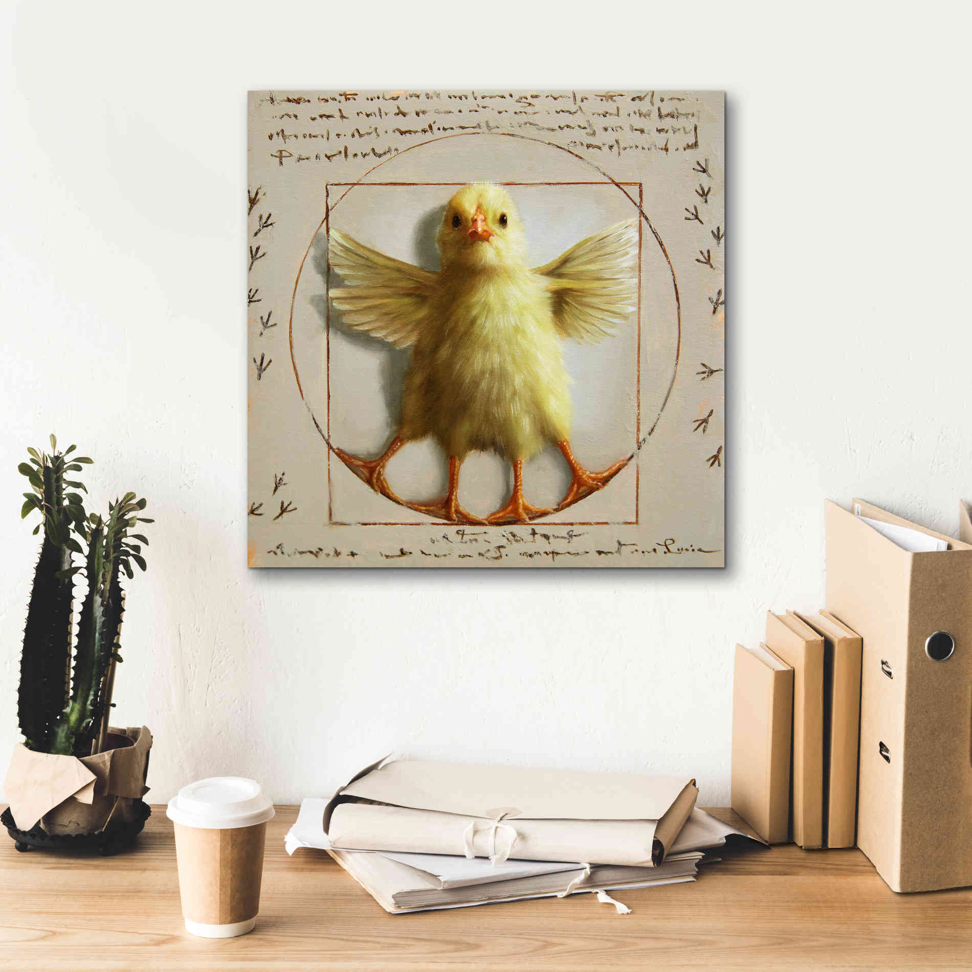 'Vitruvian Chick' by Lucia Heffernan, Canvas Wall Art,18x18