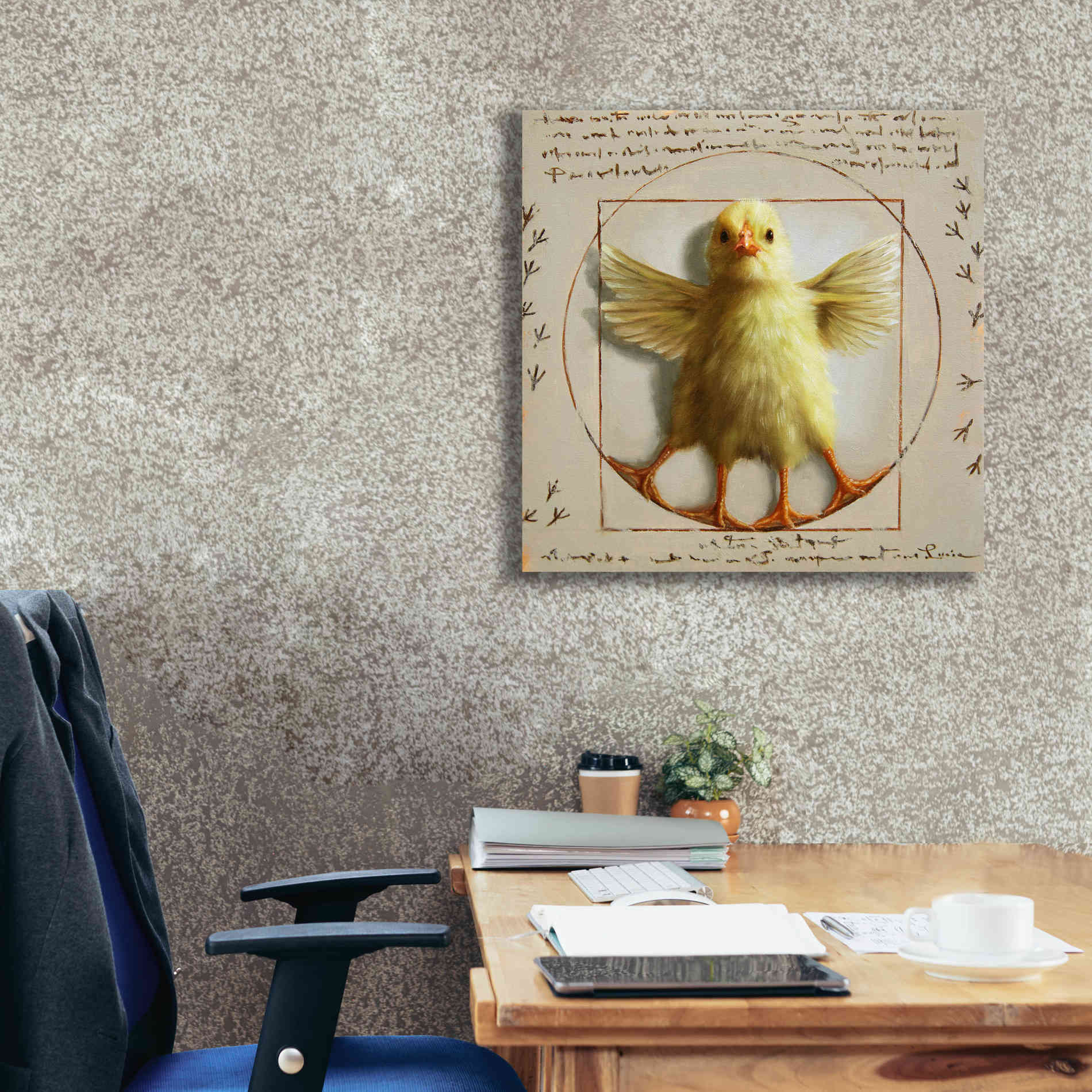 'Vitruvian Chick' by Lucia Heffernan, Canvas Wall Art,26x26