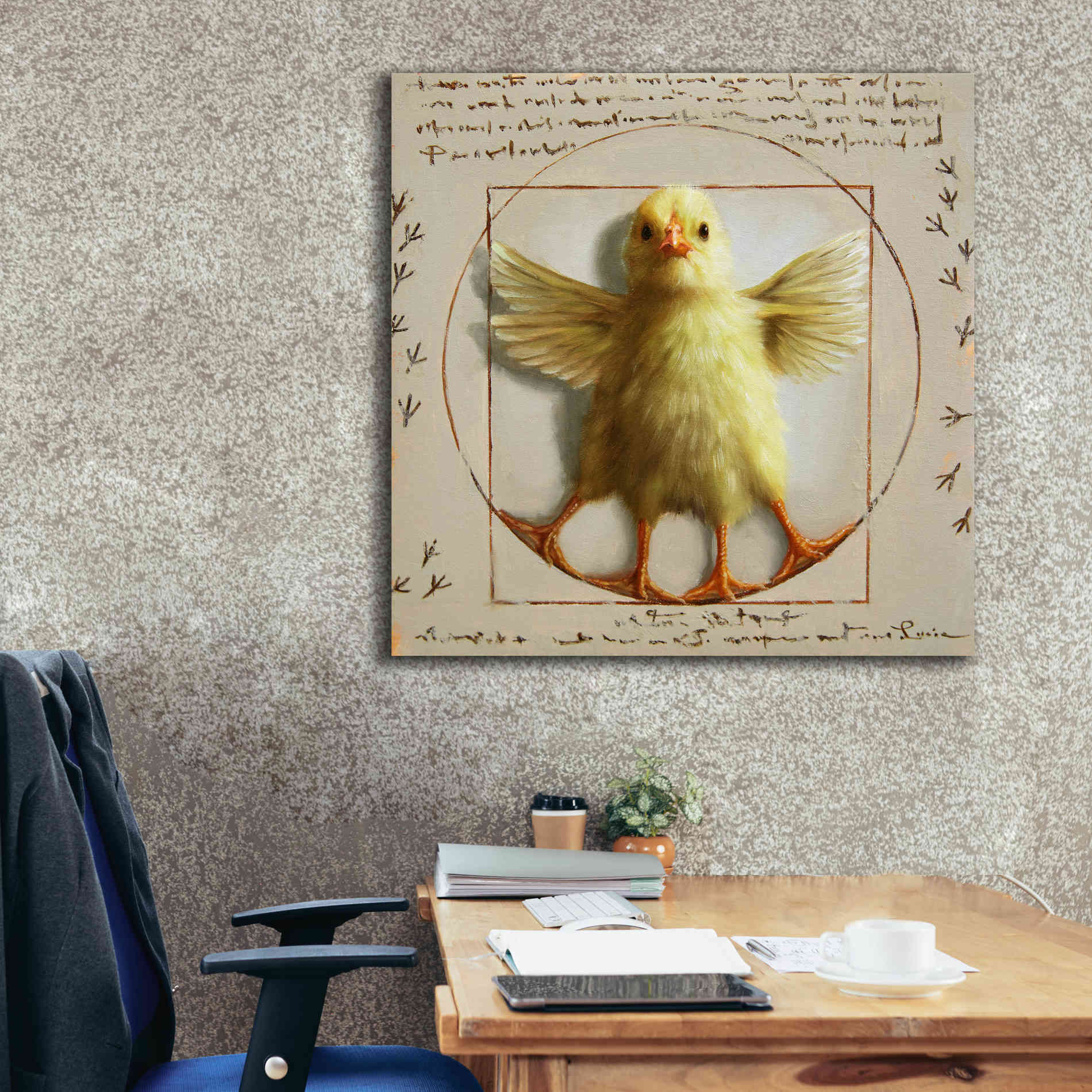 'Vitruvian Chick' by Lucia Heffernan, Canvas Wall Art,37x37