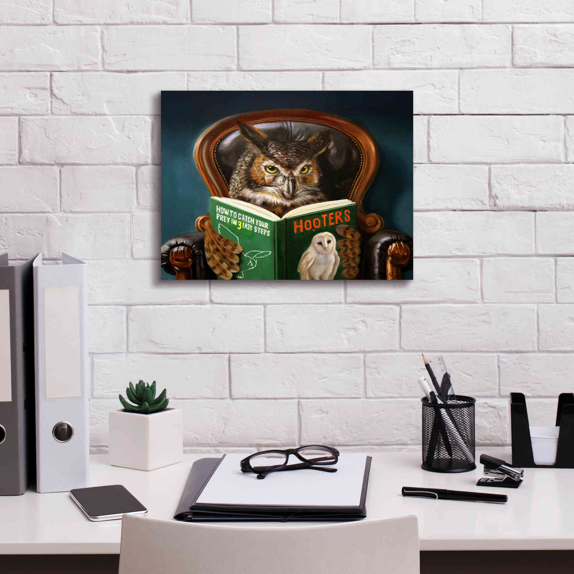 'Owl Porn' by Lucia Heffernan, Canvas Wall Art,16x12