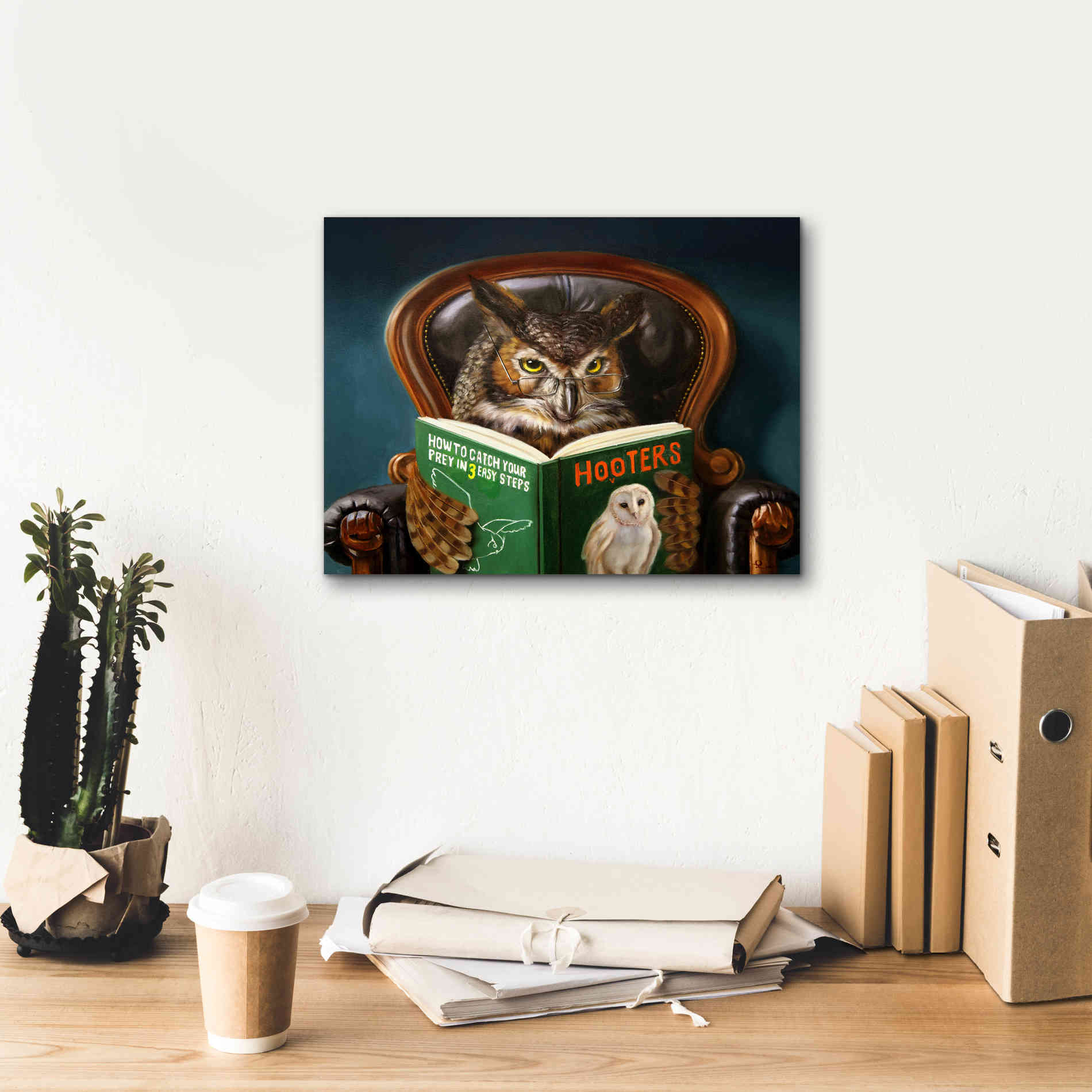 'Owl Porn' by Lucia Heffernan, Canvas Wall Art,16x12