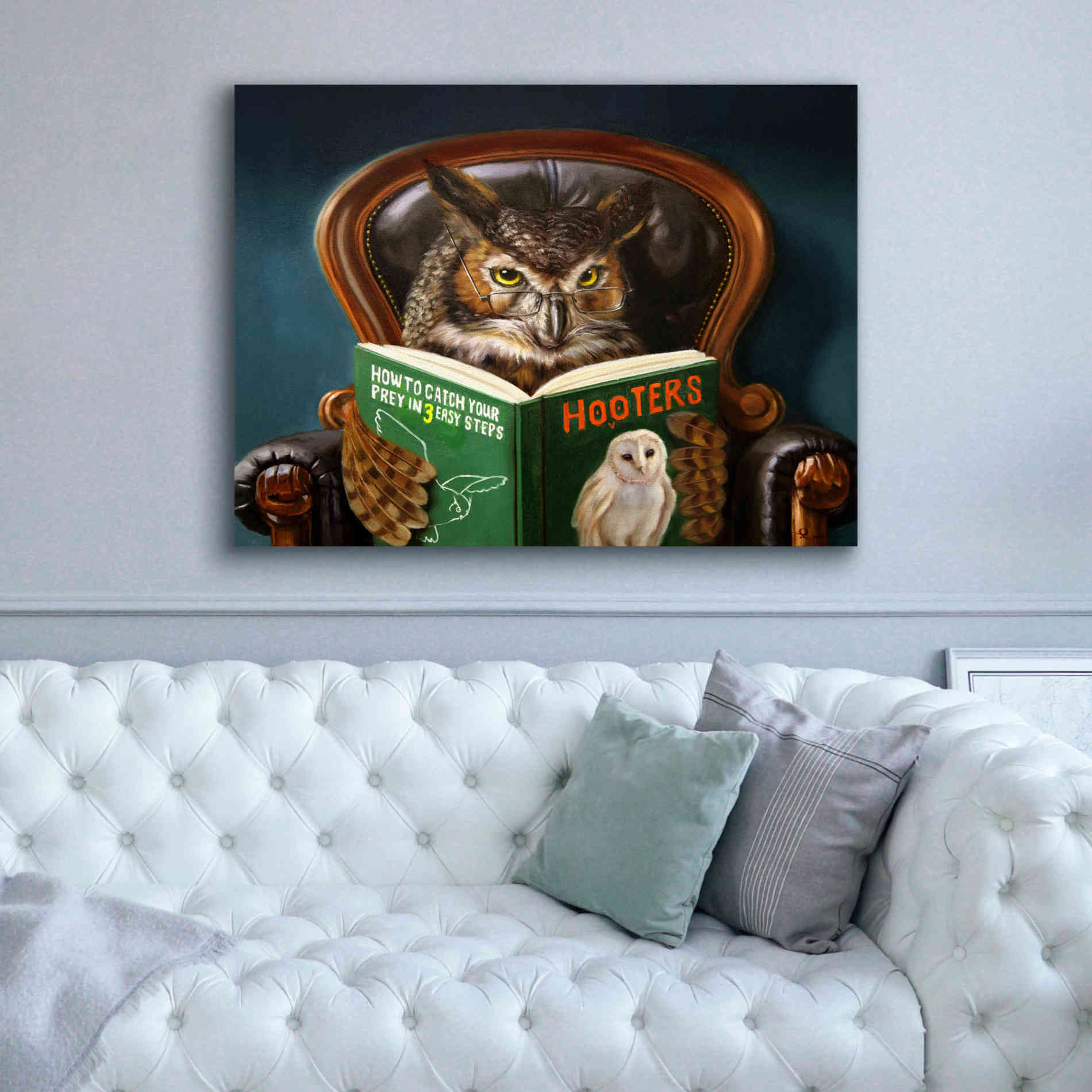 'Owl Porn' by Lucia Heffernan, Canvas Wall Art,54x40