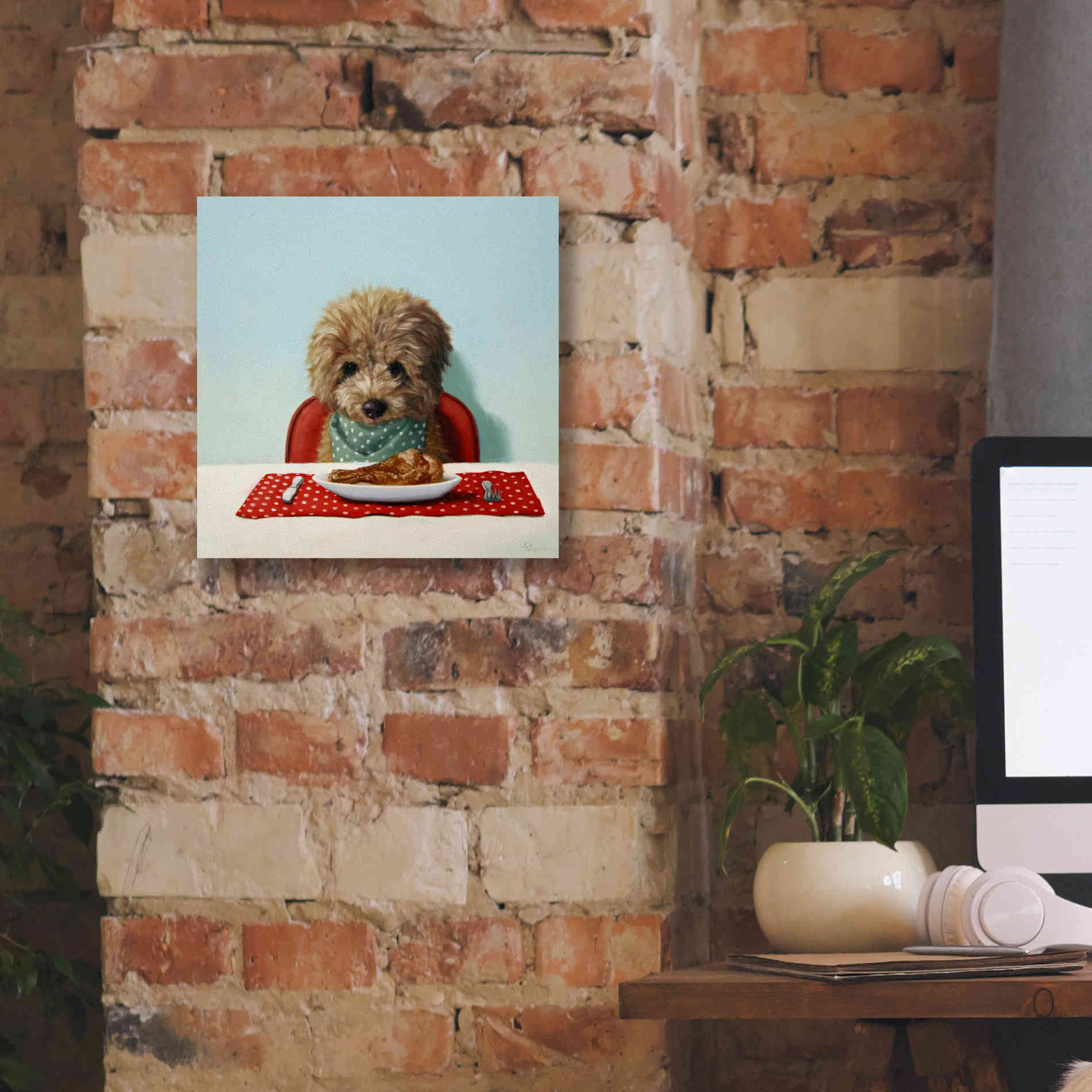 'Puppy Chow' by Lucia Heffernan, Canvas Wall Art,12x12