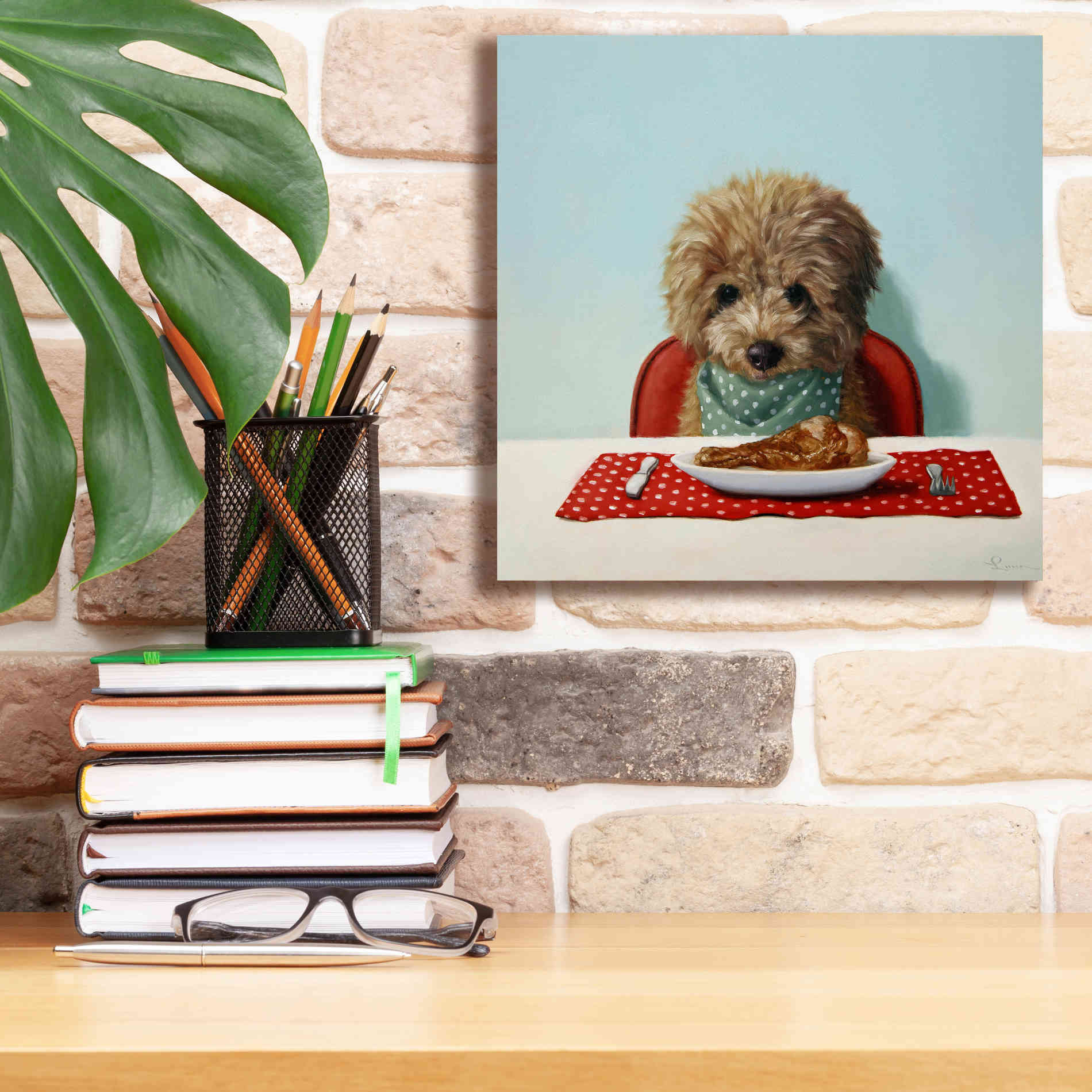 'Puppy Chow' by Lucia Heffernan, Canvas Wall Art,12x12