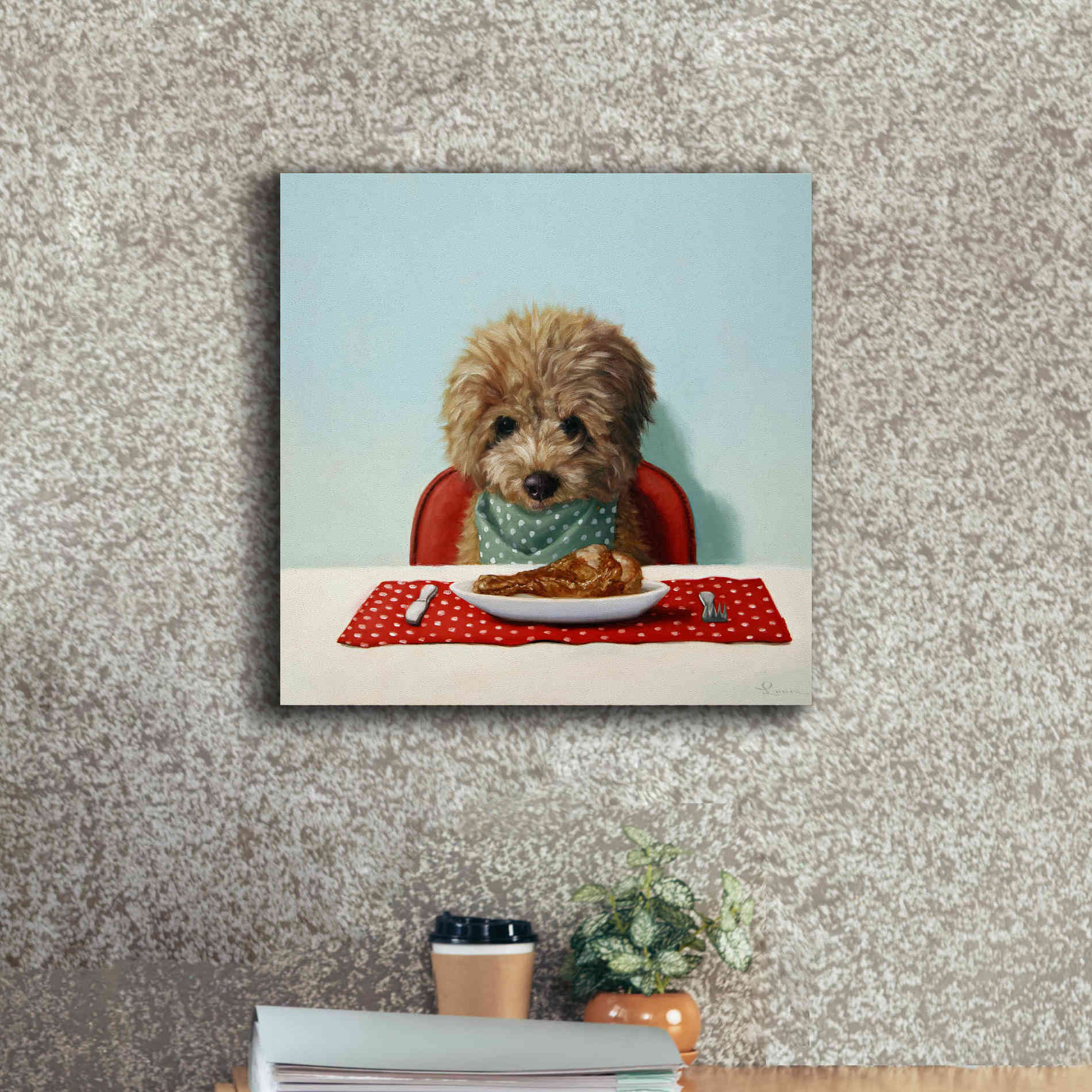 'Puppy Chow' by Lucia Heffernan, Canvas Wall Art,18x18