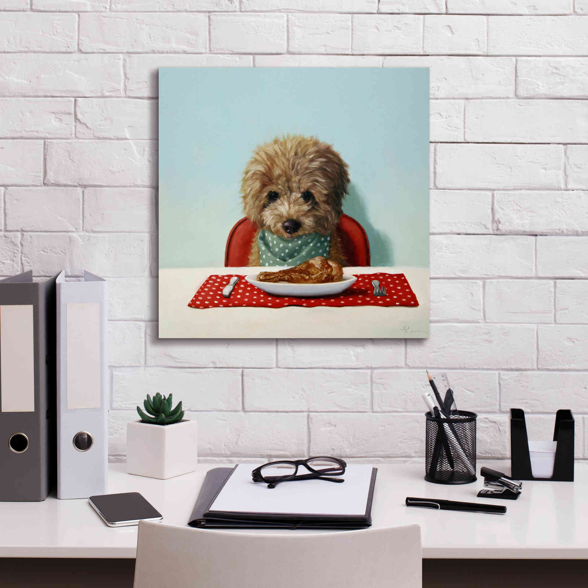 'Puppy Chow' by Lucia Heffernan, Canvas Wall Art,18x18