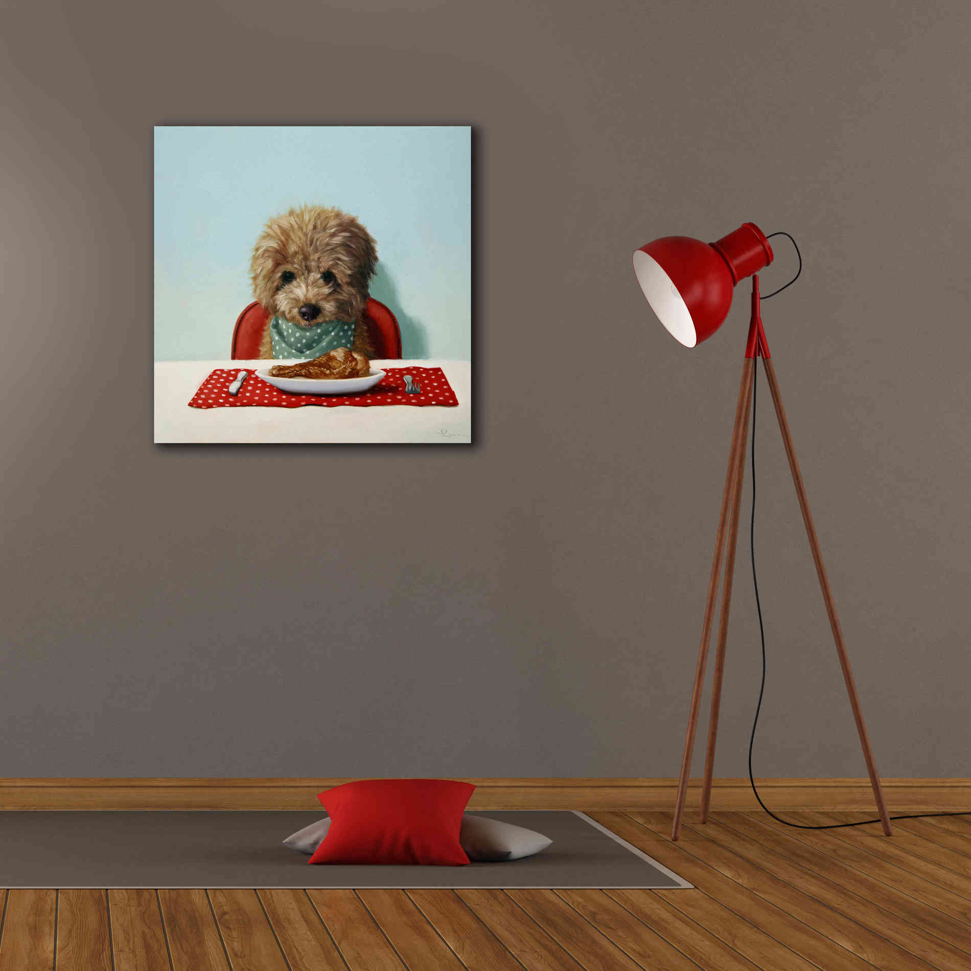 'Puppy Chow' by Lucia Heffernan, Canvas Wall Art,26x26